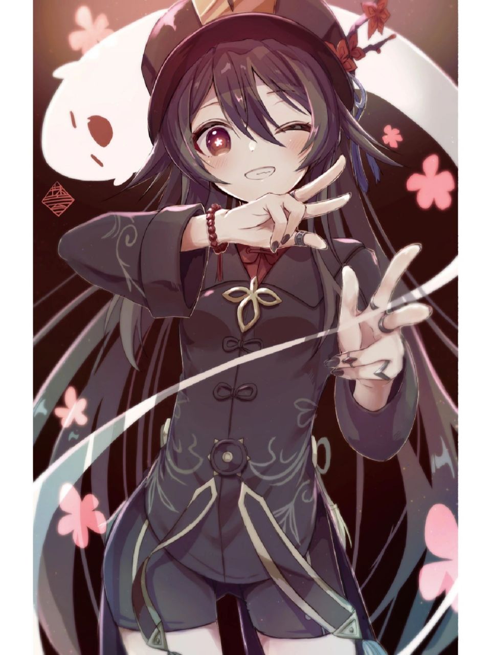 原神美图壁纸-胡桃        我因六岁生疾病0202,变成聋哑瞎03