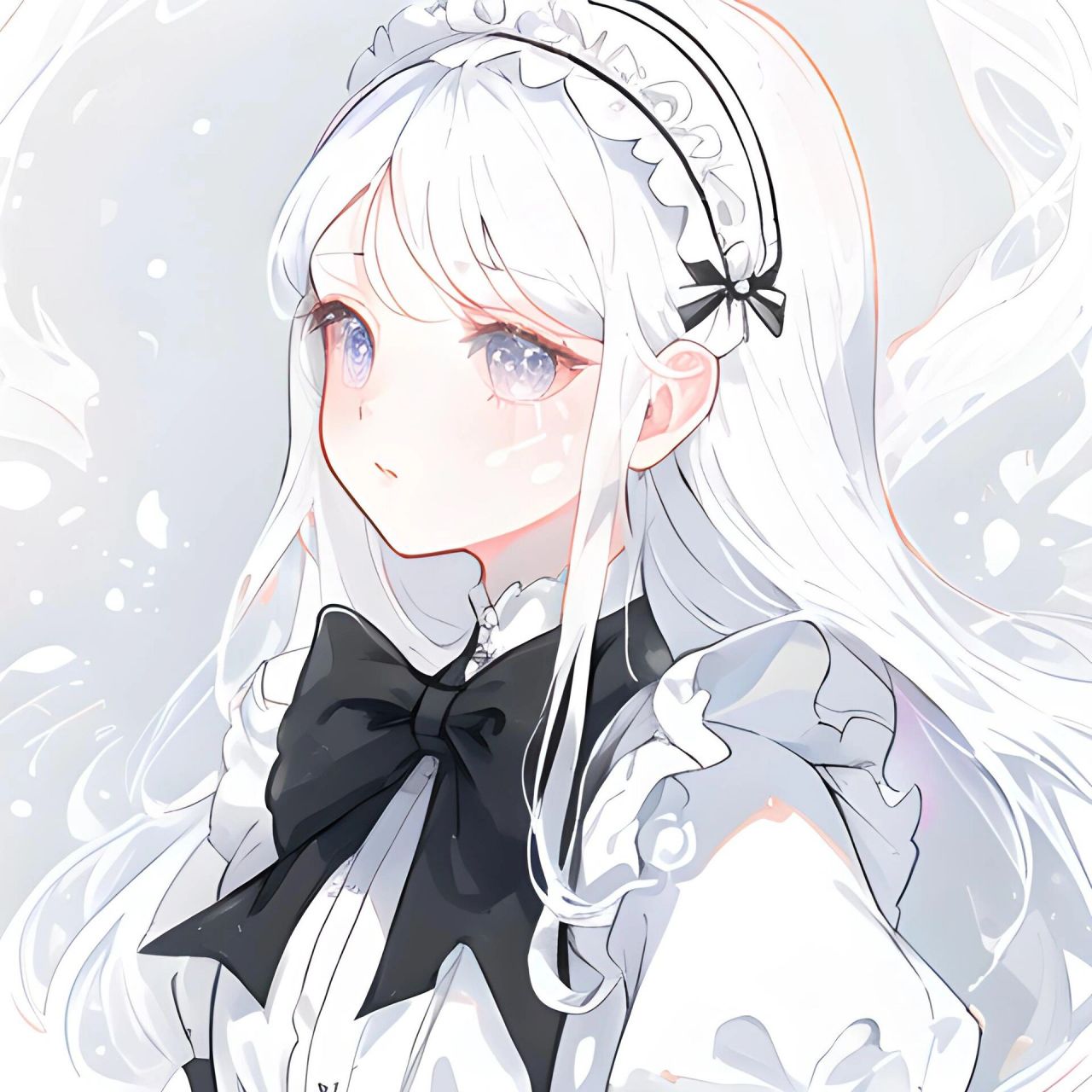 白发女仆丨可爱系女生闺蜜头像