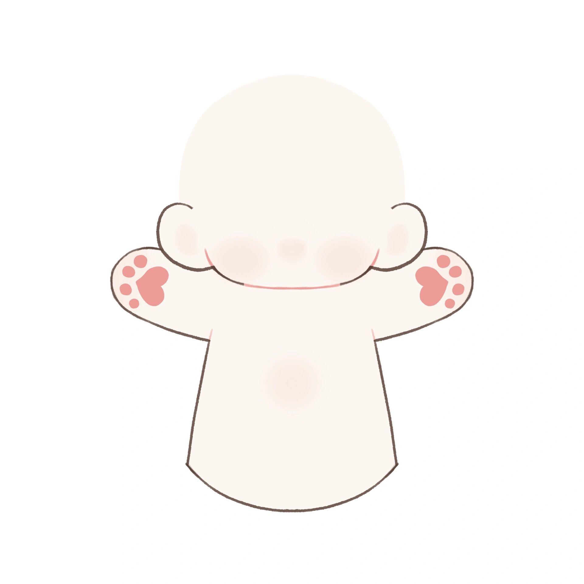 0 分享的第三个免费商用的棉花娃娃稿模板啦～是可爱手偶!