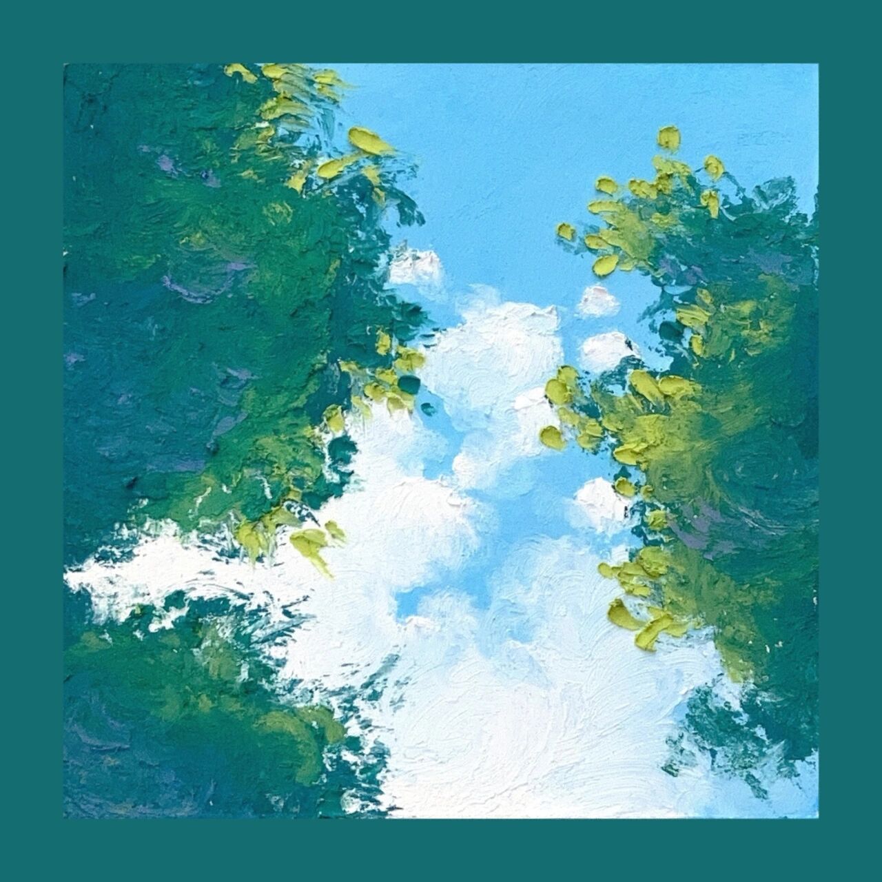 油画棒新手入门教程 邮票小风景素材来源于最近看的动漫截图步骤很