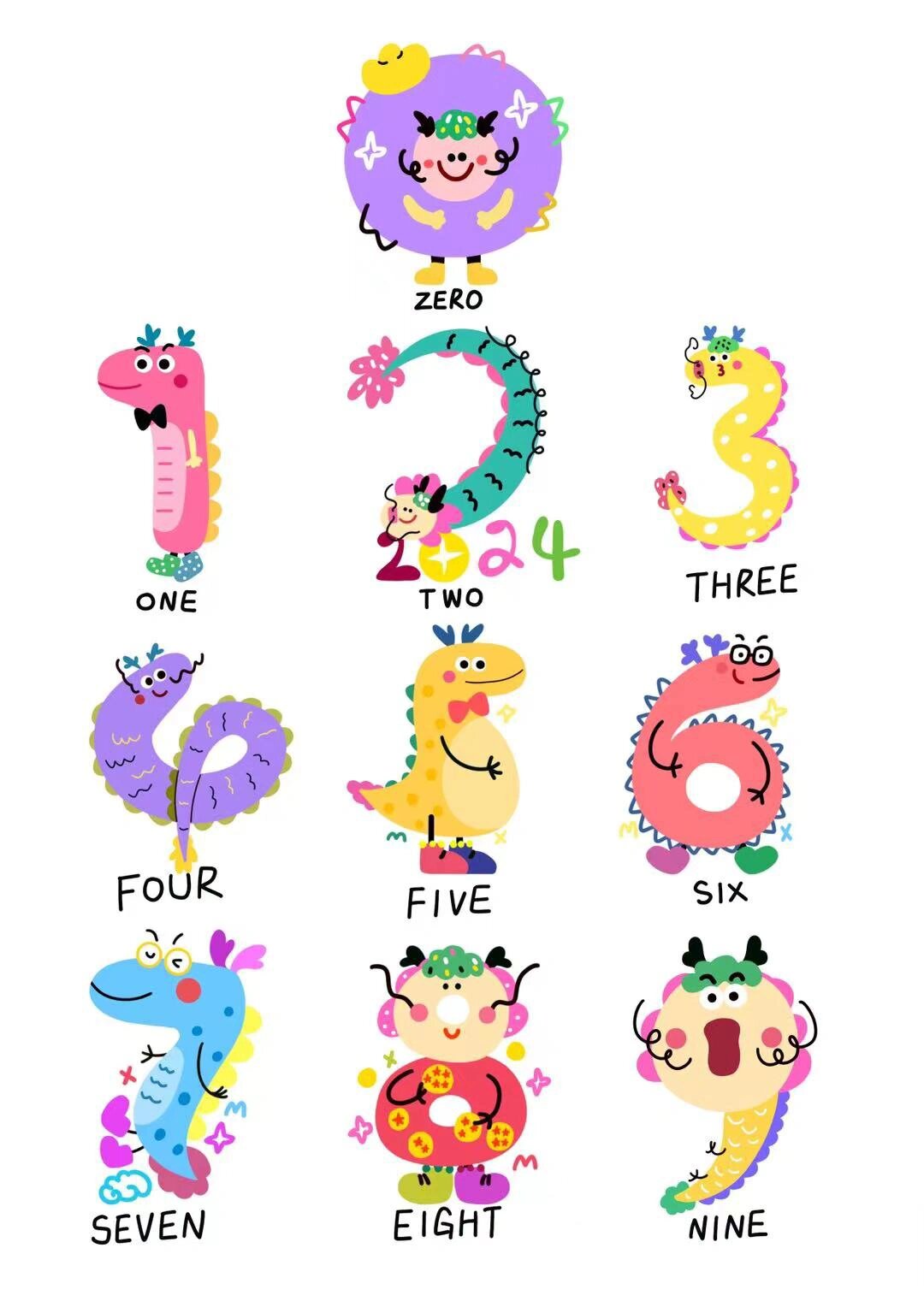 数字龙0-9涂鸦已经合集