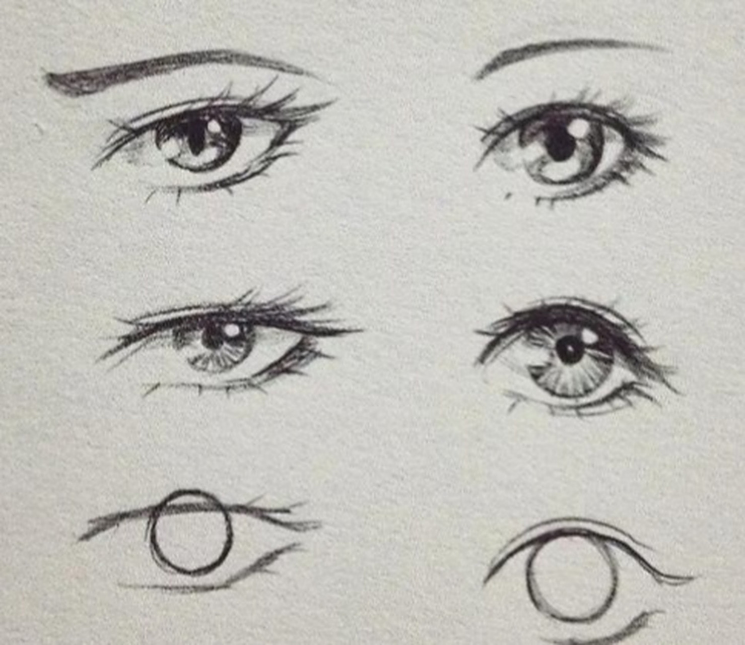 动漫人物眼睛画法 最后是头发画法哦