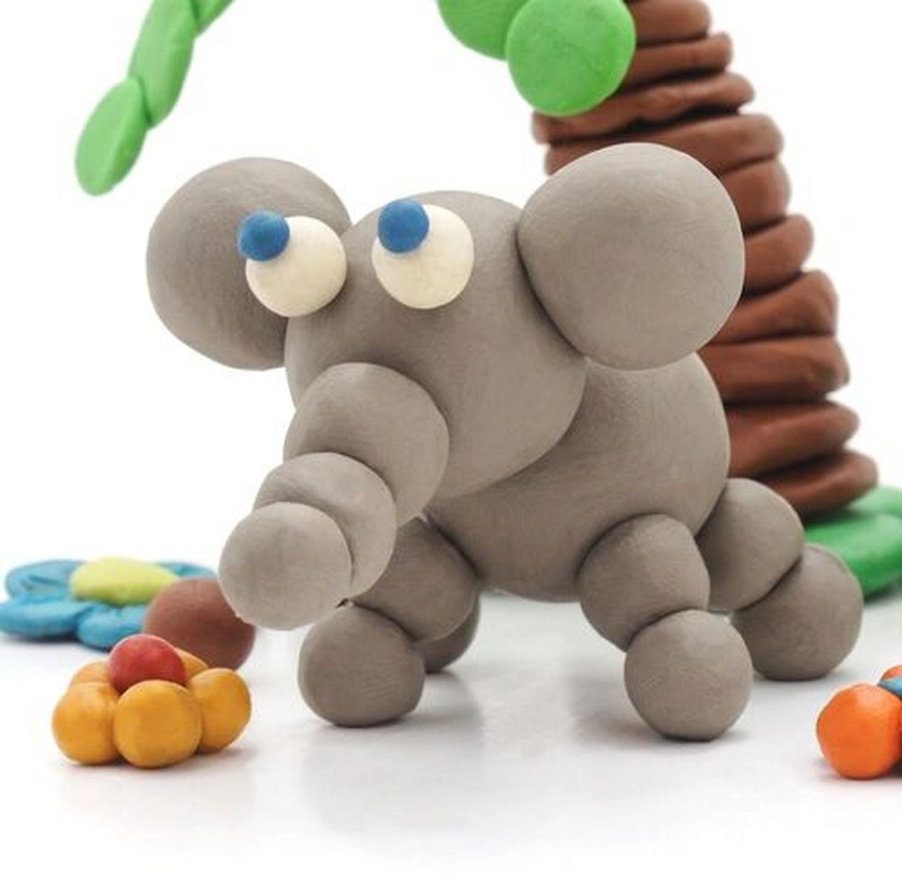 粘土手工 动物大象黏土手作创意手工diy