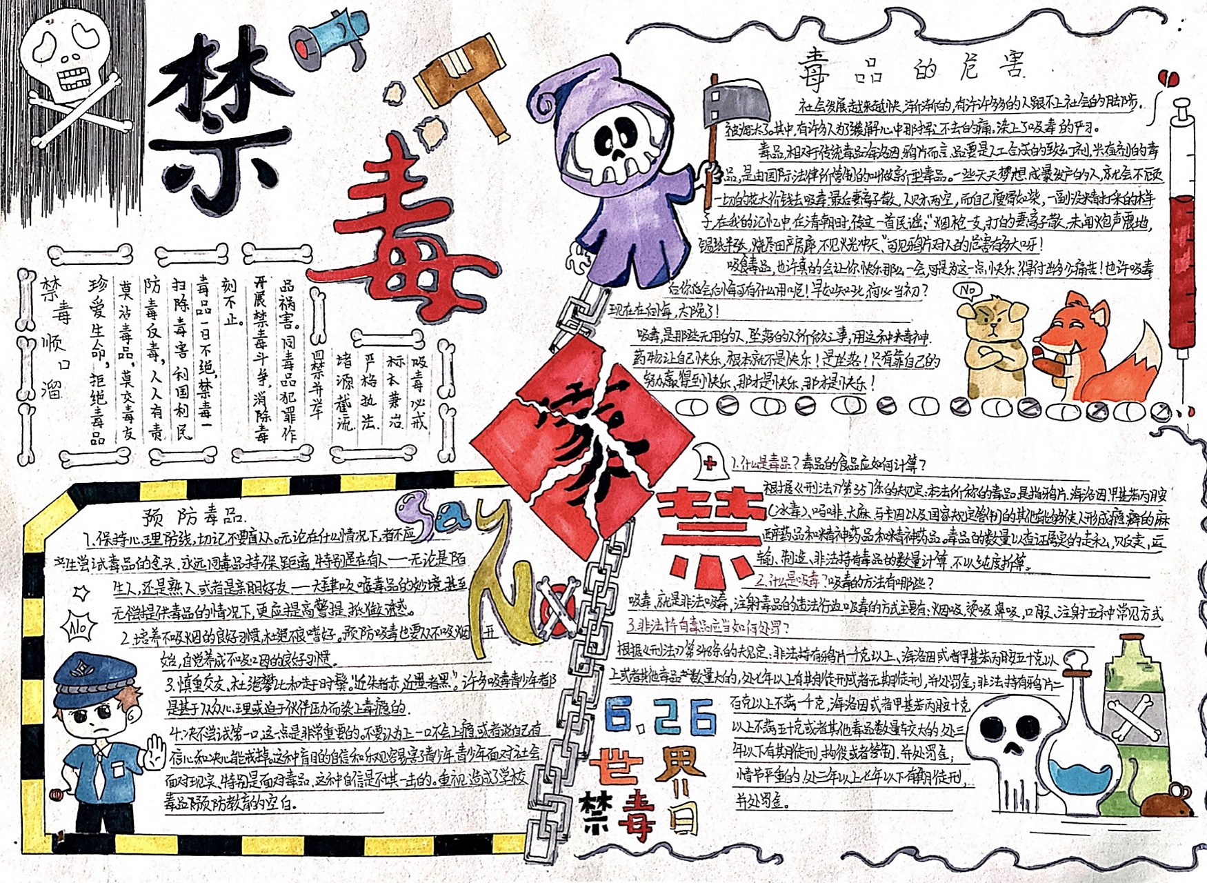 禁毒手抄报～ 来自学生作业
