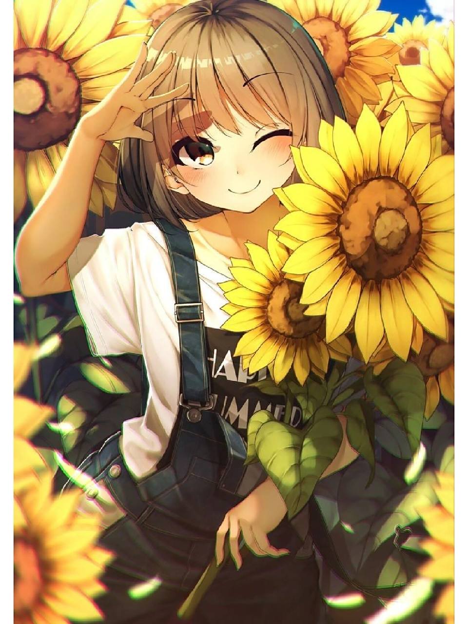 分享一组向日葵少女漫画素材 分享一组女生动漫素材,一共十几张,只能