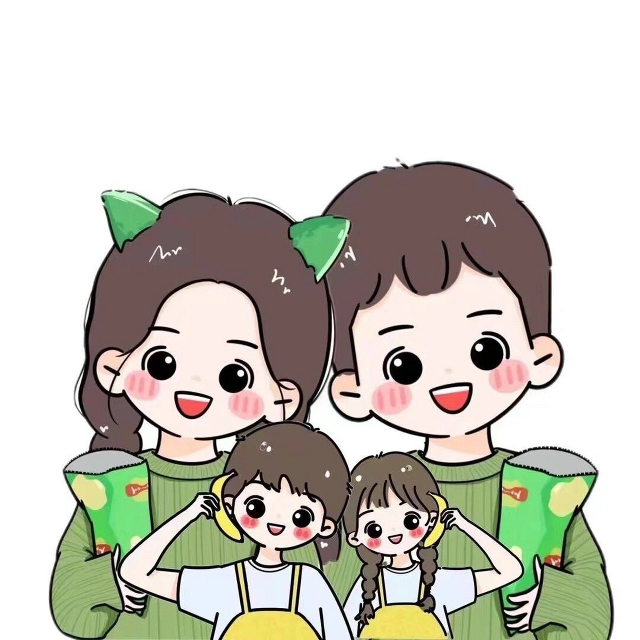 家四口 亲子头像一家四口98699969976996 	 全家福头像