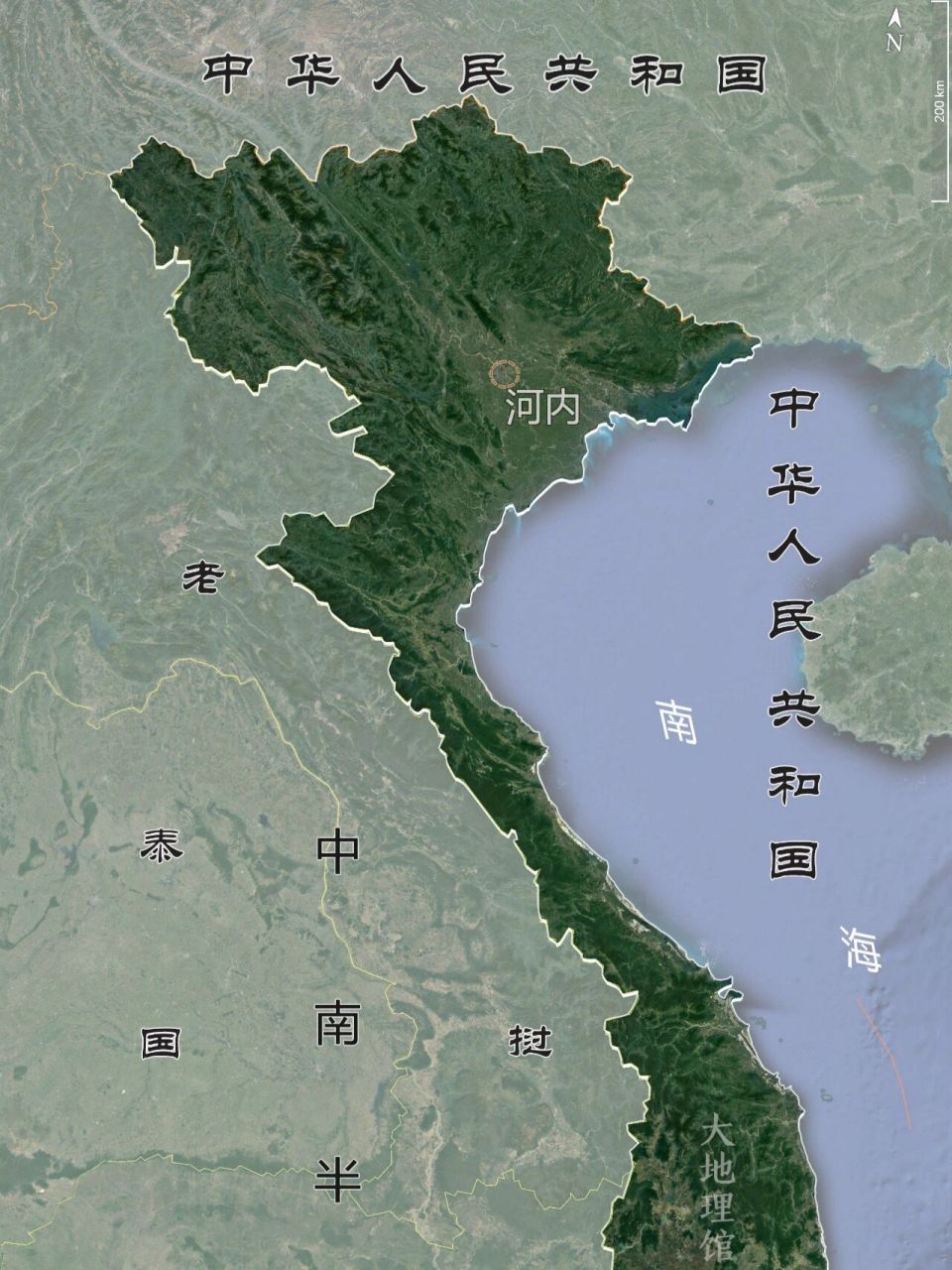 越南地图,像一根长长长的扁担 (两张图拼起来看) 01南北长,东西窄