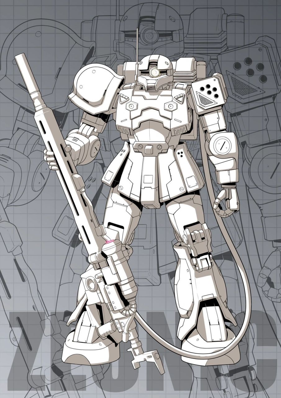 独眼机体系列之ms-05l 狙击扎古1型 机体的主武器为mip-x79-e0型光束