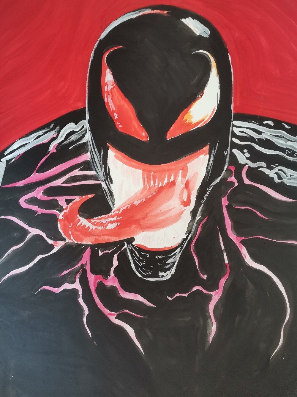 毒液 超写实彩铅画 漫威英雄