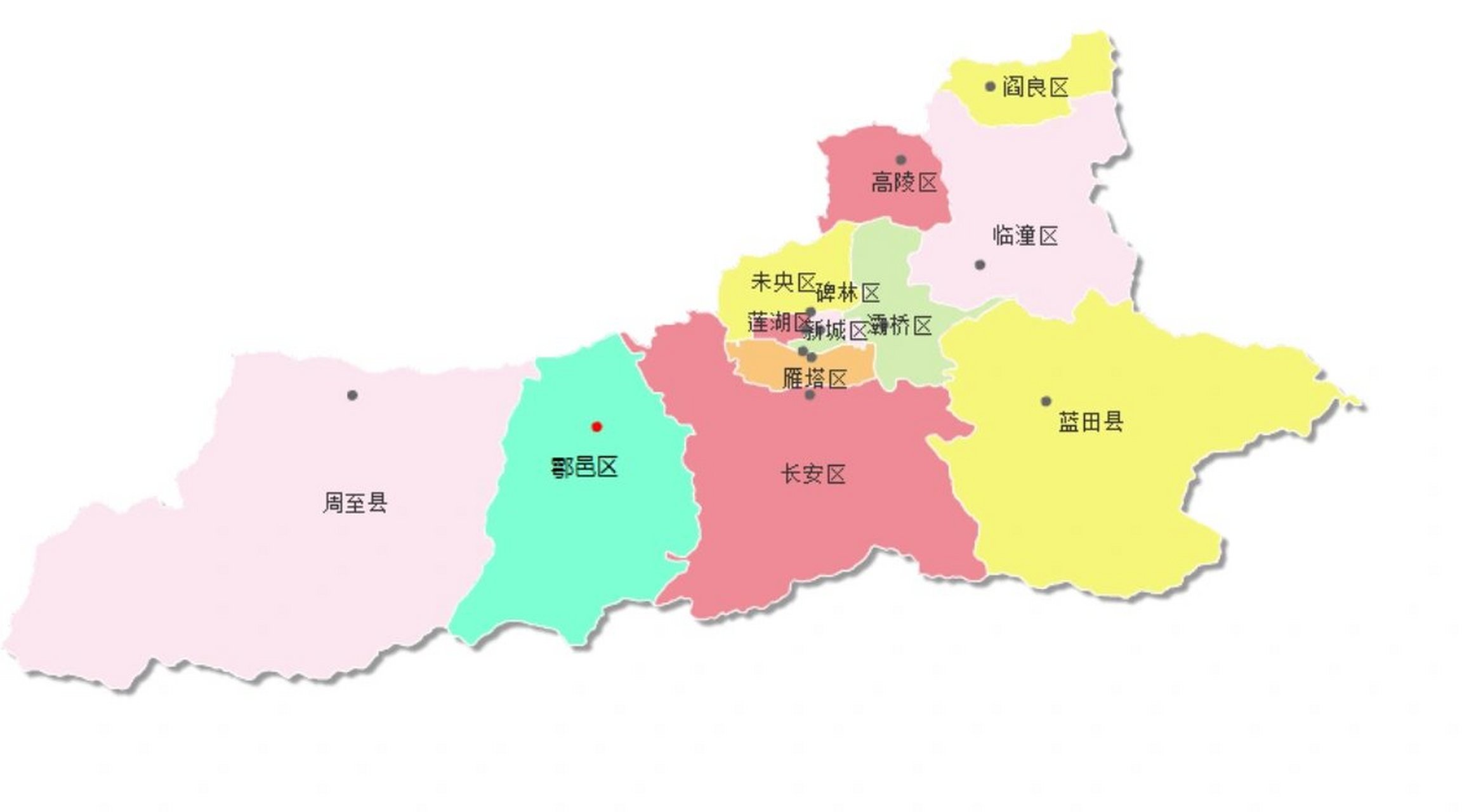 陕西省各市政区图(一:西安市 西安市总面积1.