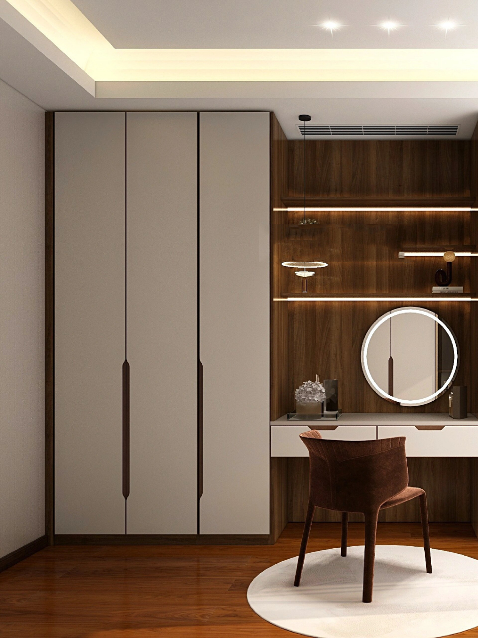 卧室床头不靠墙,隔出一个4㎡轻奢衣帽间 喜欢记得抄作业7815@生活