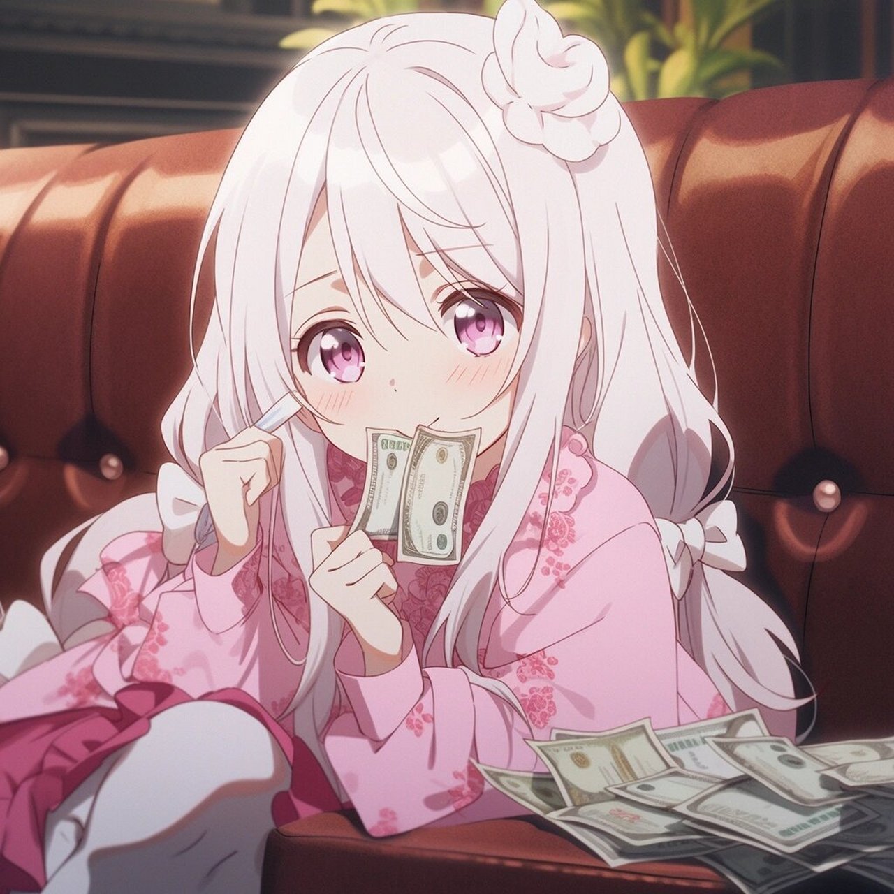 可爱小财迷头像‖数不完的钱钱2 数不完,不睡都数不完