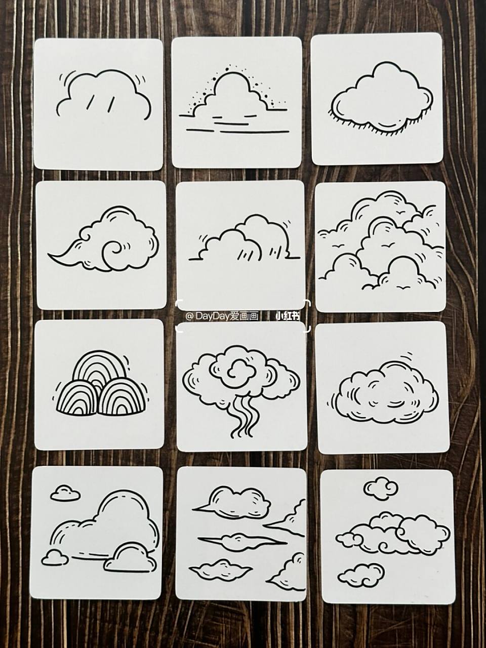 简笔画|12款实用云朵简笔画7815手帐必备素材 #画画的日常# #笔记