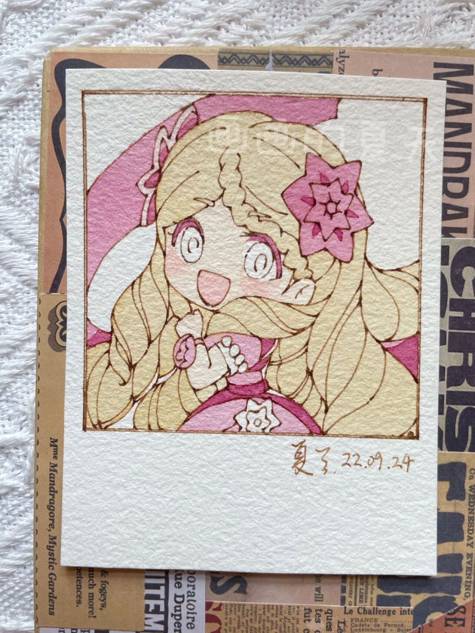 钢笔淡彩叶罗丽|灵公主|附线稿绘画过程 又画了漂亮的灵公主 叶罗丽粉