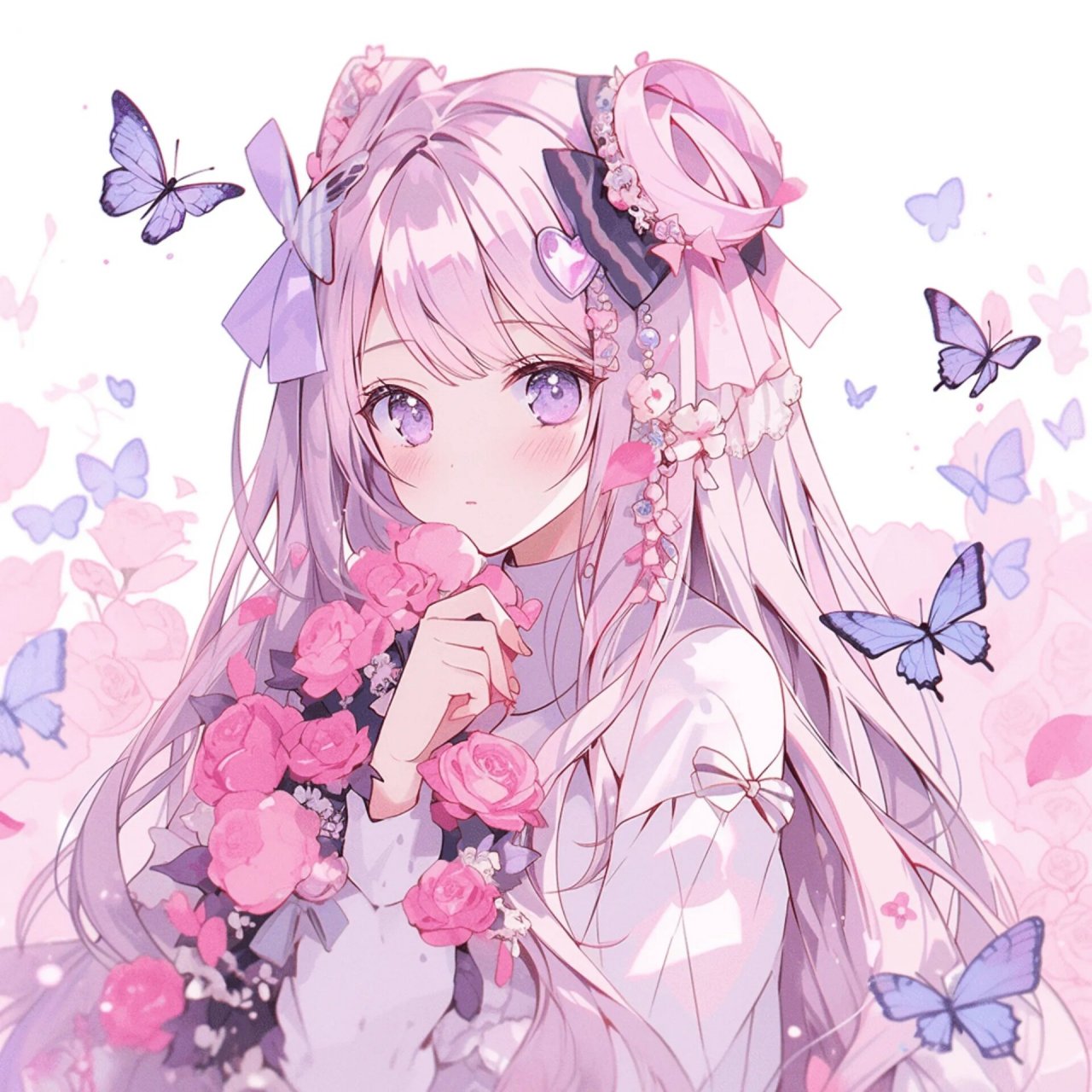 动漫二次元美少女头像79蝶梦