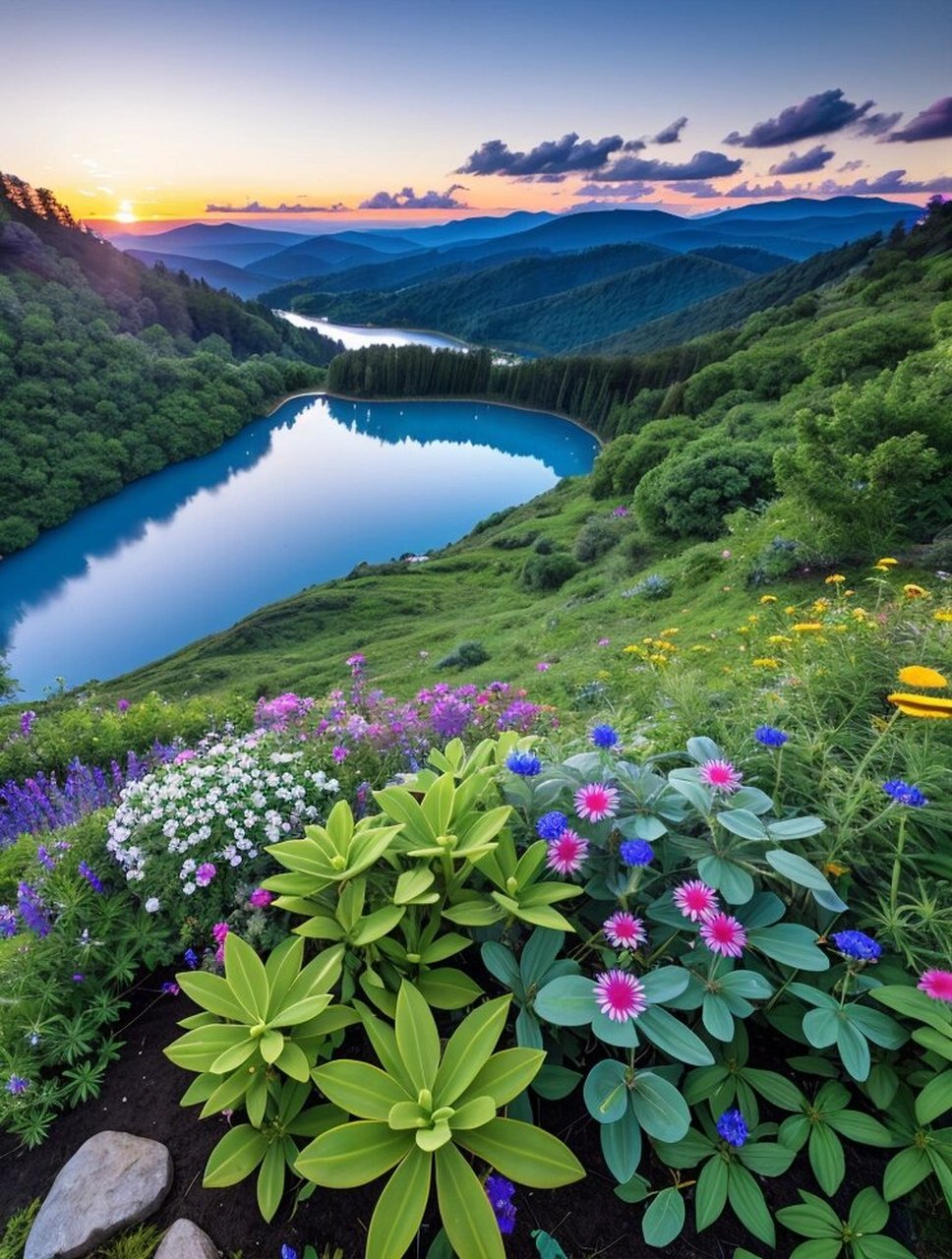 夏季山谷里治愈系美景