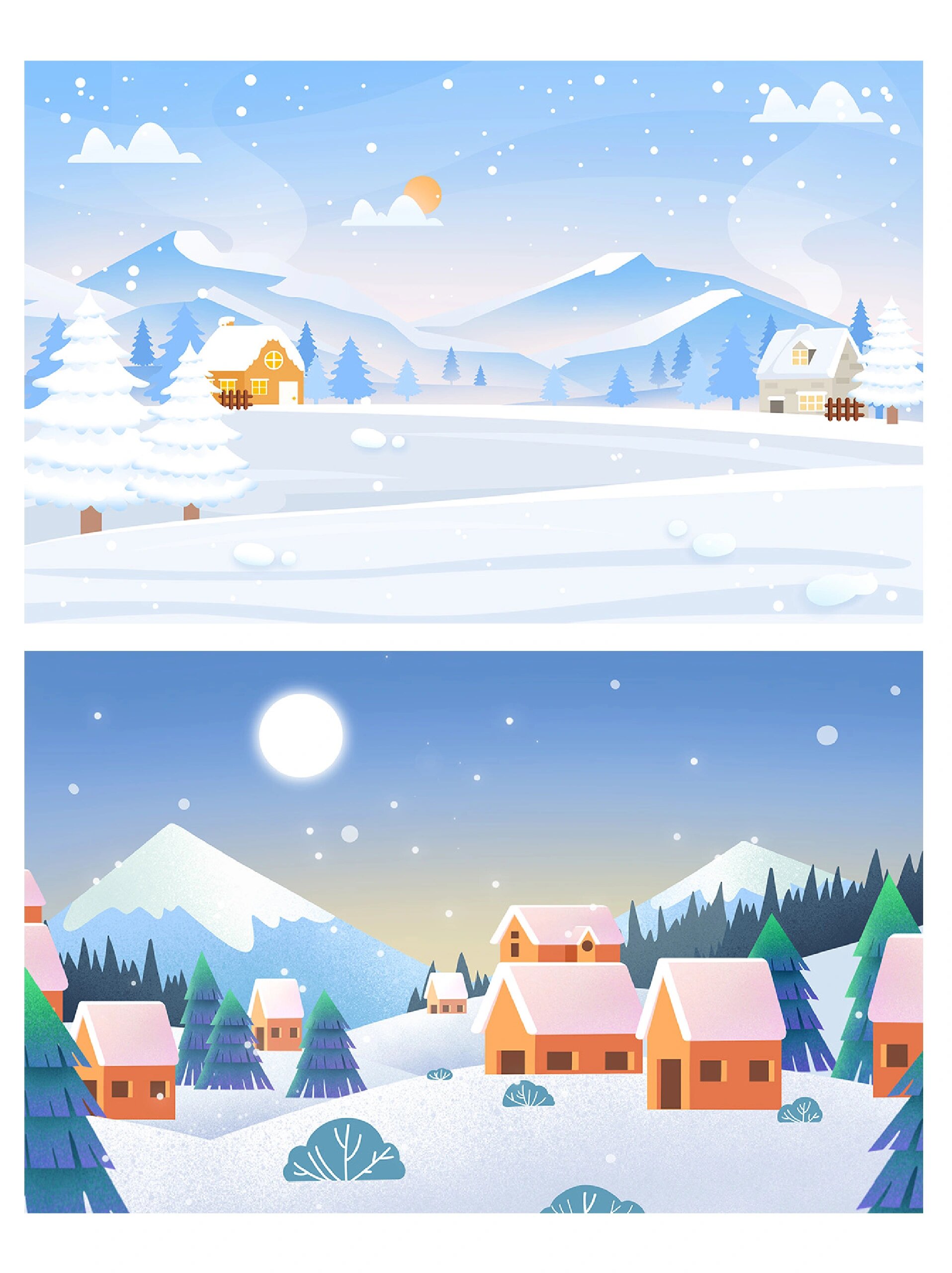 9815免抠素材 | 卡通立冬背景,冬天背景