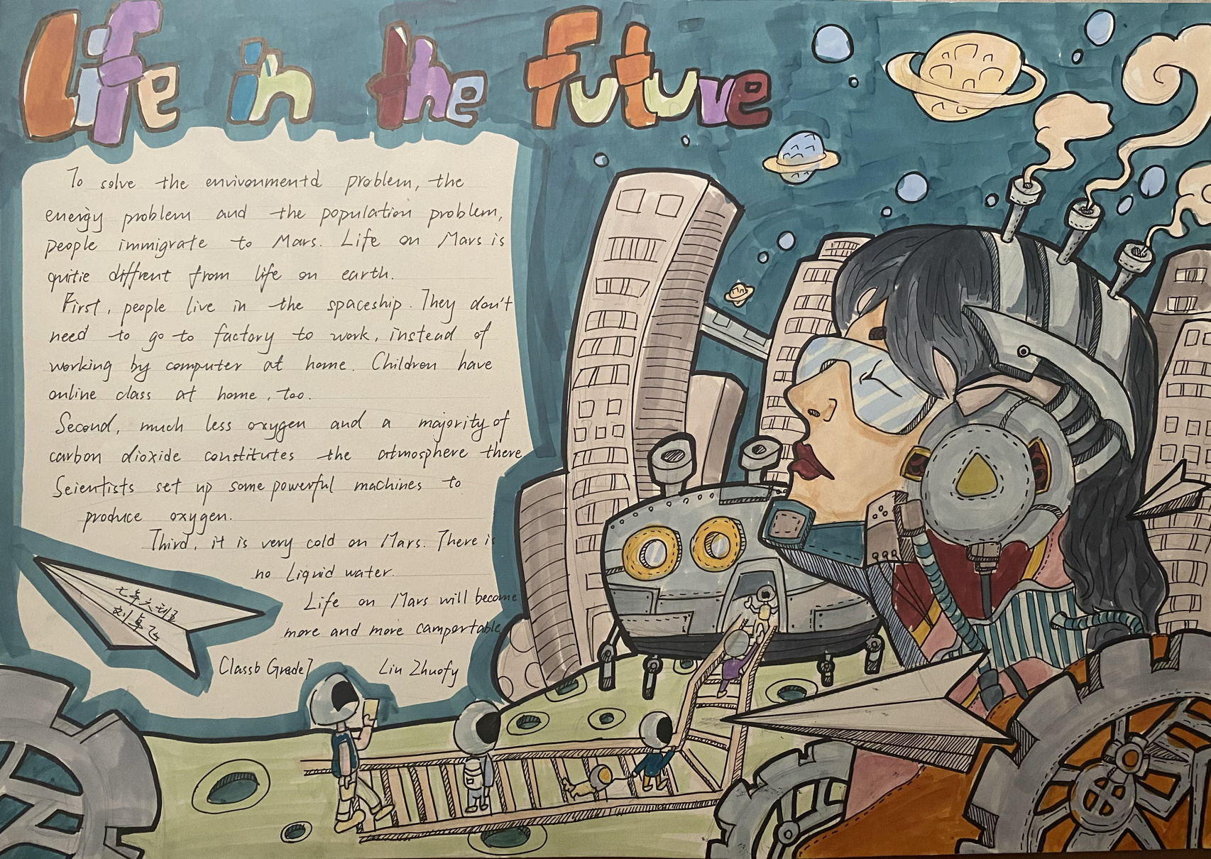 life in the future手抄报绘画
