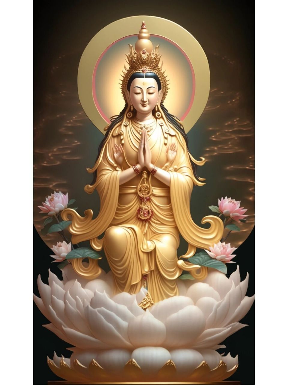 ai绘画"关键词"观音大士 观音菩萨一现身,世间苦难如浮云;福无双至