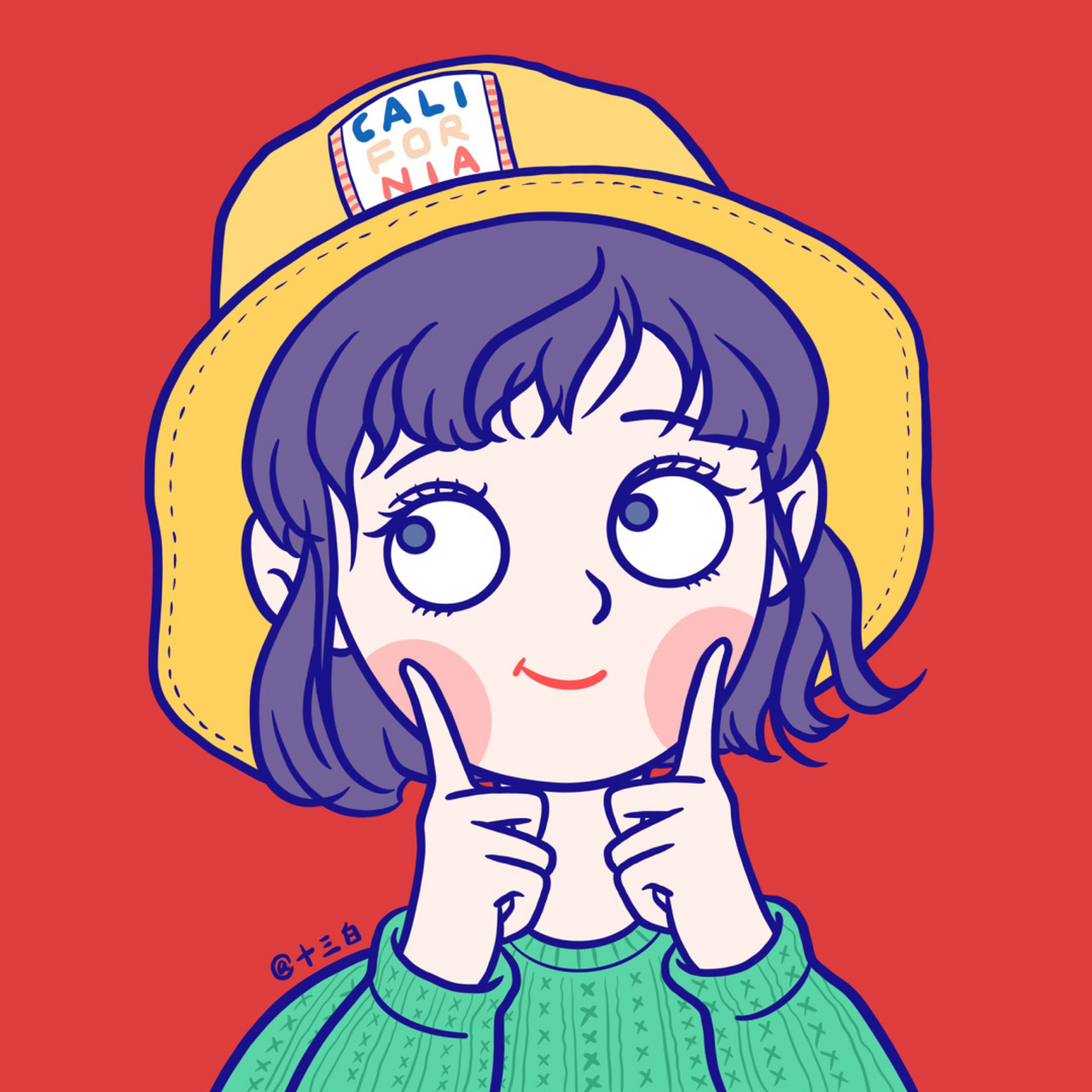 女生头像系列插画 时尚漫画 女生头像 闺蜜头像 群头像 十三白插画