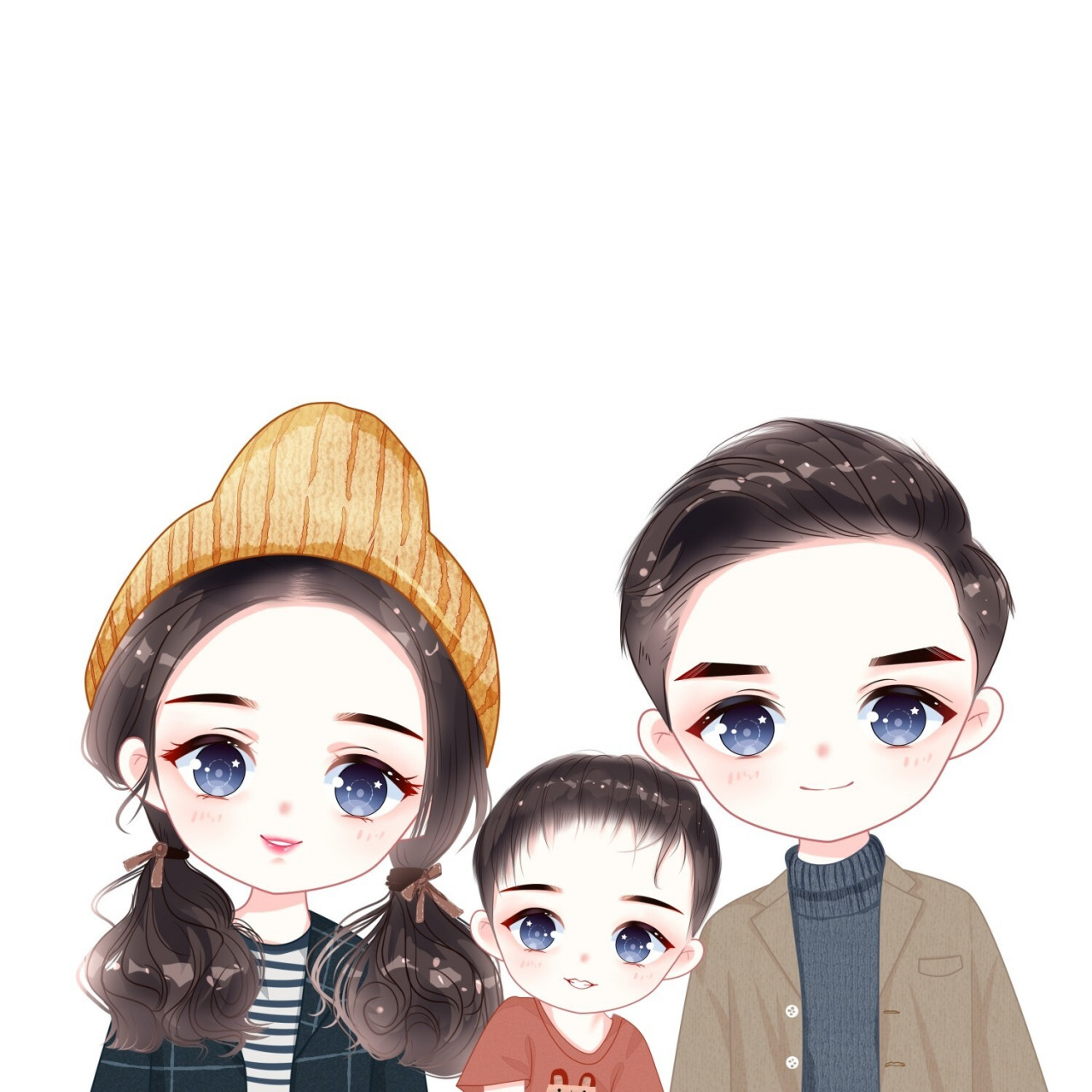 最美漫画全家福手绘头像 卡通头像 最美漫画全家福手绘头像 卡通头像