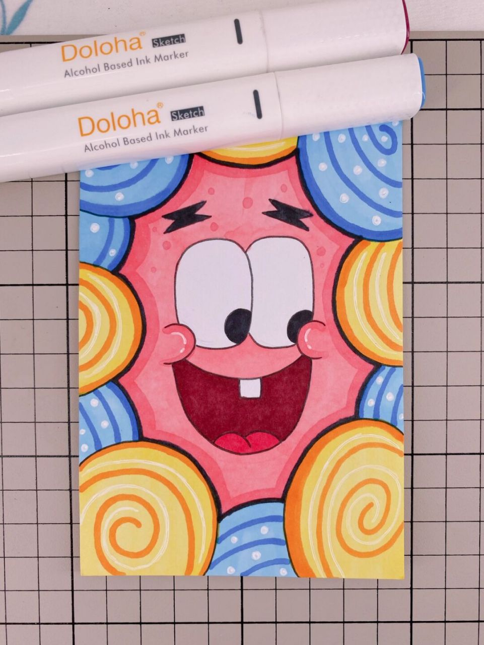 第286幅|临摹派大星卡通画,马克笔画.