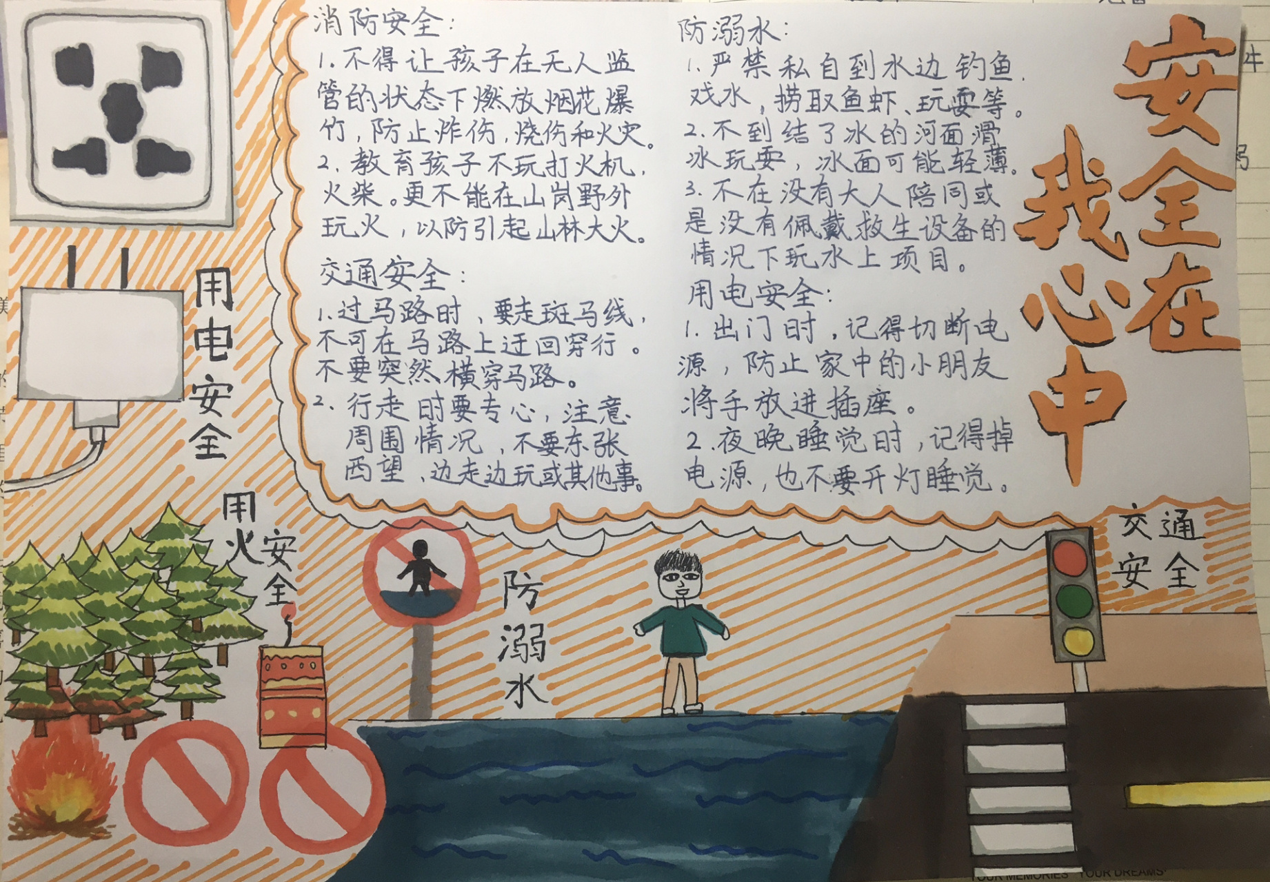 主题手抄报《安全在我心中》      画的不好,仅供参考