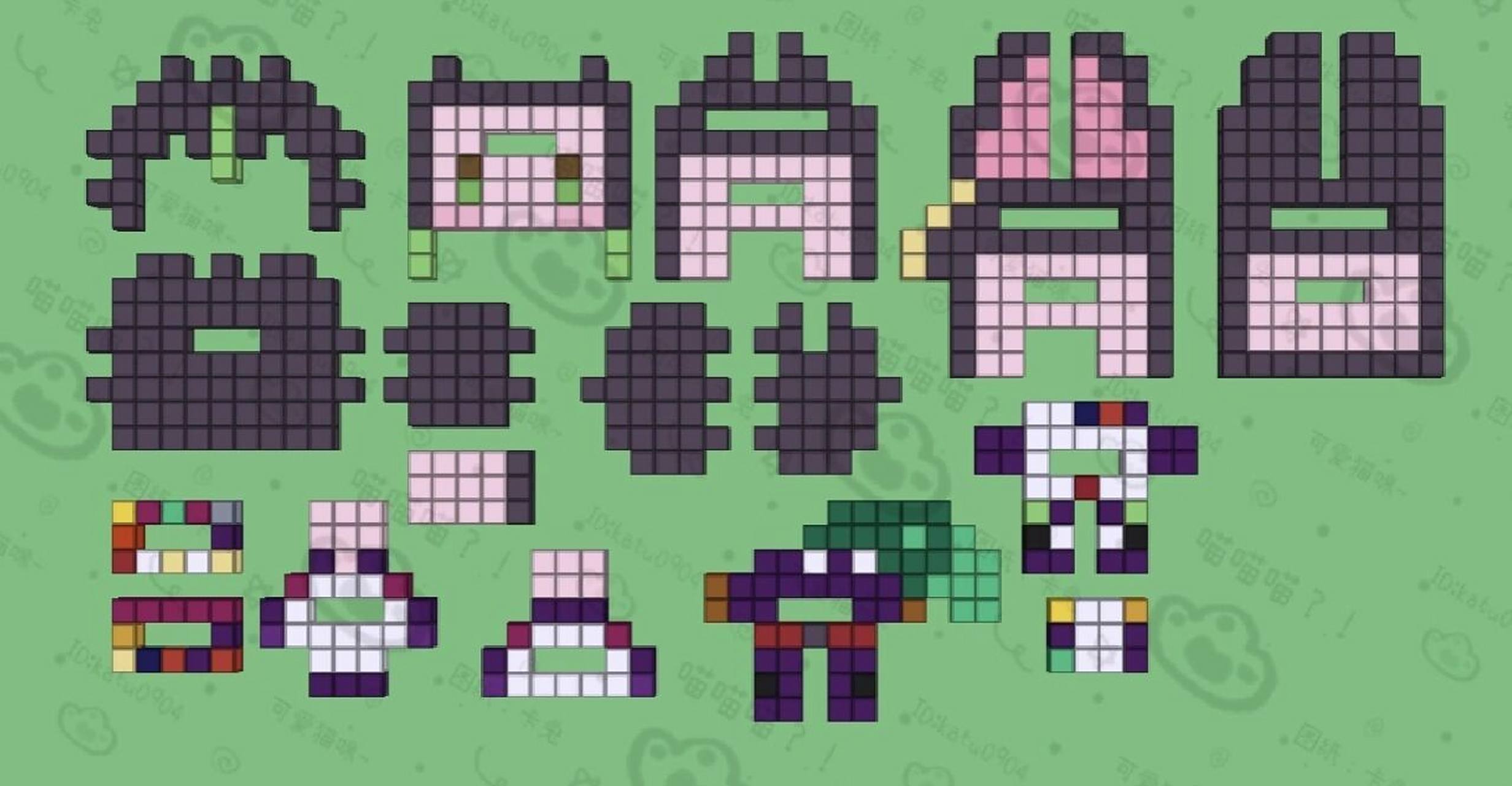 原神提纳里立体拼豆(已更新图纸) 立体拼豆免费图纸