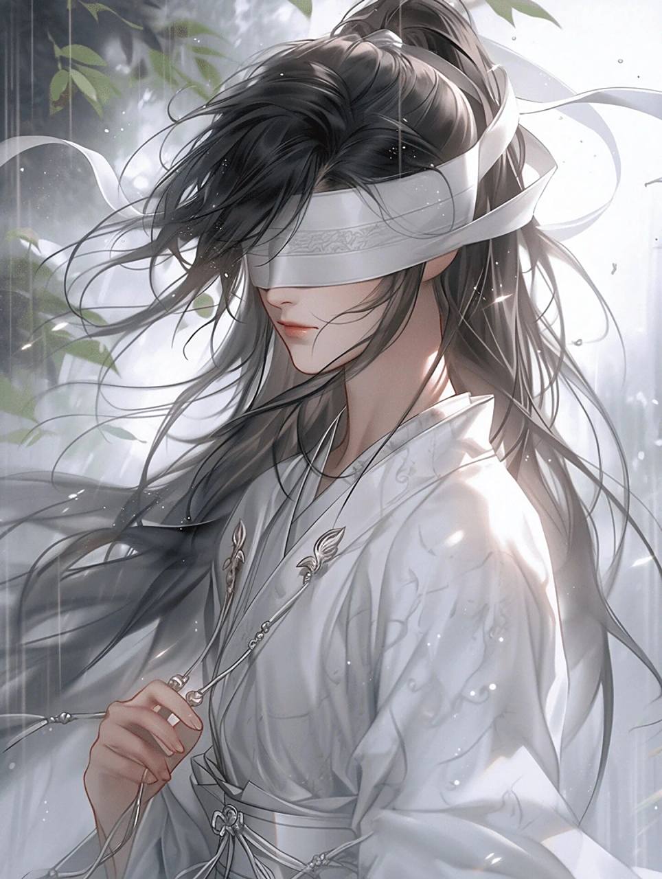 蒙上双眼的少年, 世界变得纯净幻化.