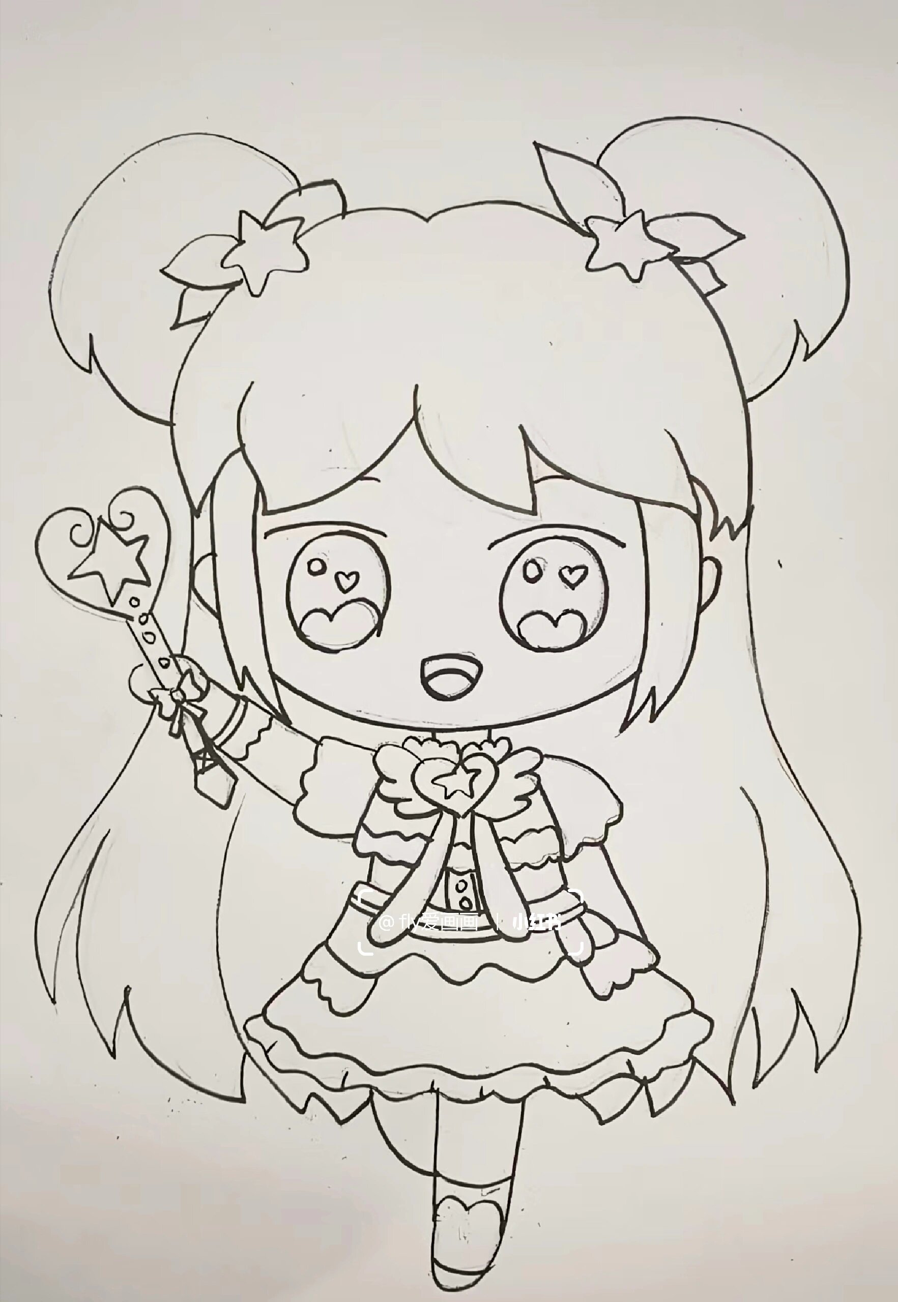 创意美术《动漫女生》二头身人物