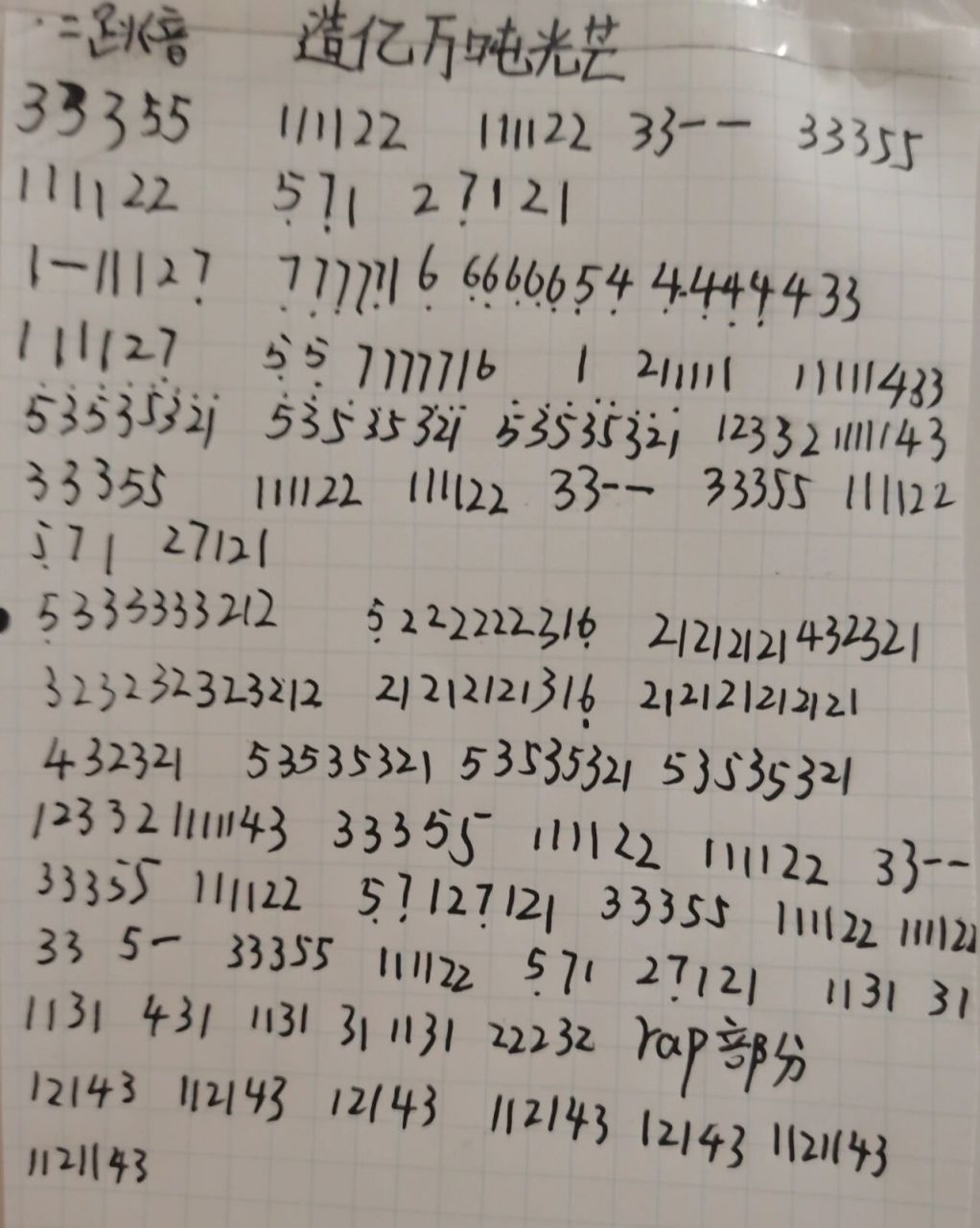 造亿万吨光芒简谱,给个点赞吧! 造亿万吨光芒简谱