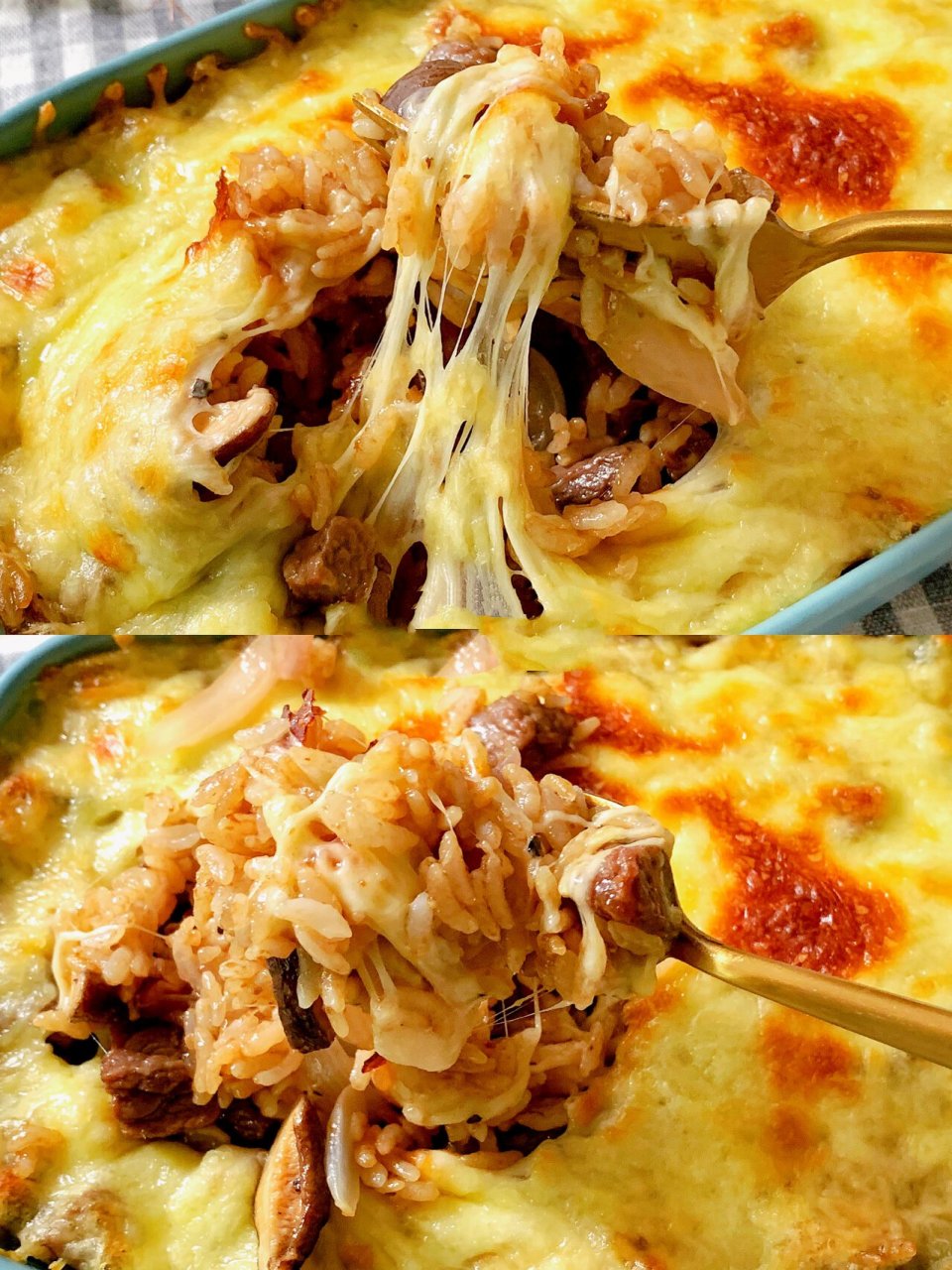 奶香浓郁75会拉丝的黑椒牛肉芝士焗饭75零失 9696今天给大家