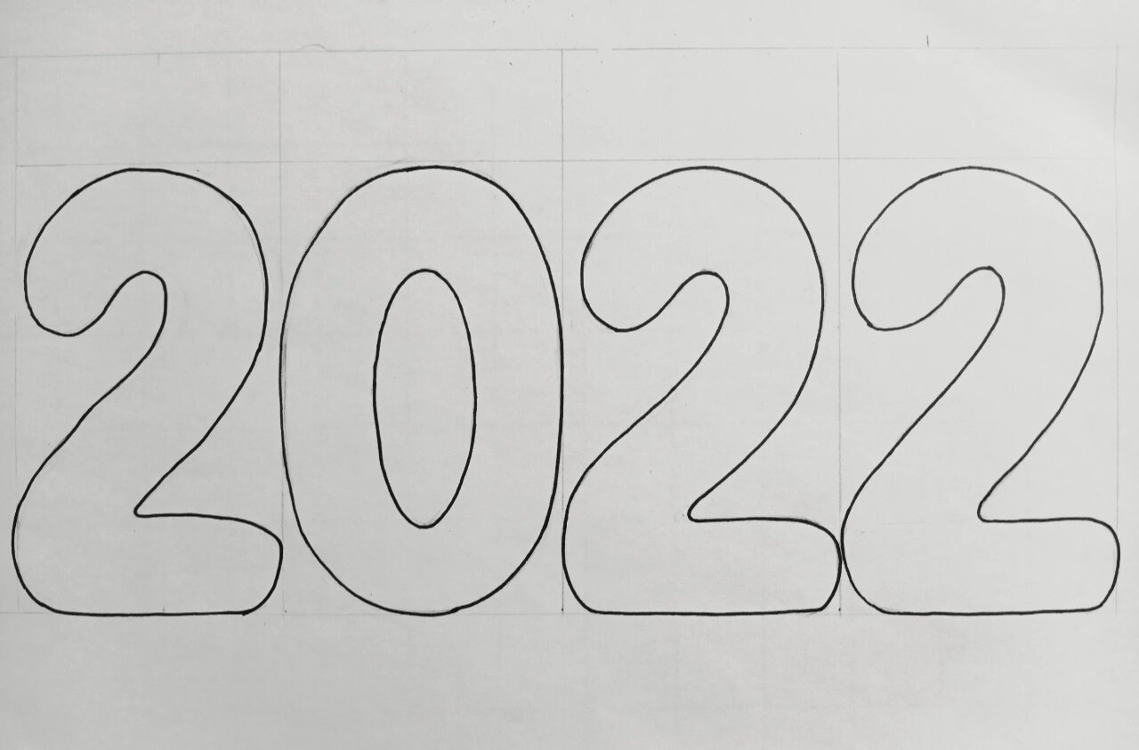 《2022》数字趣味线描画绘画过程