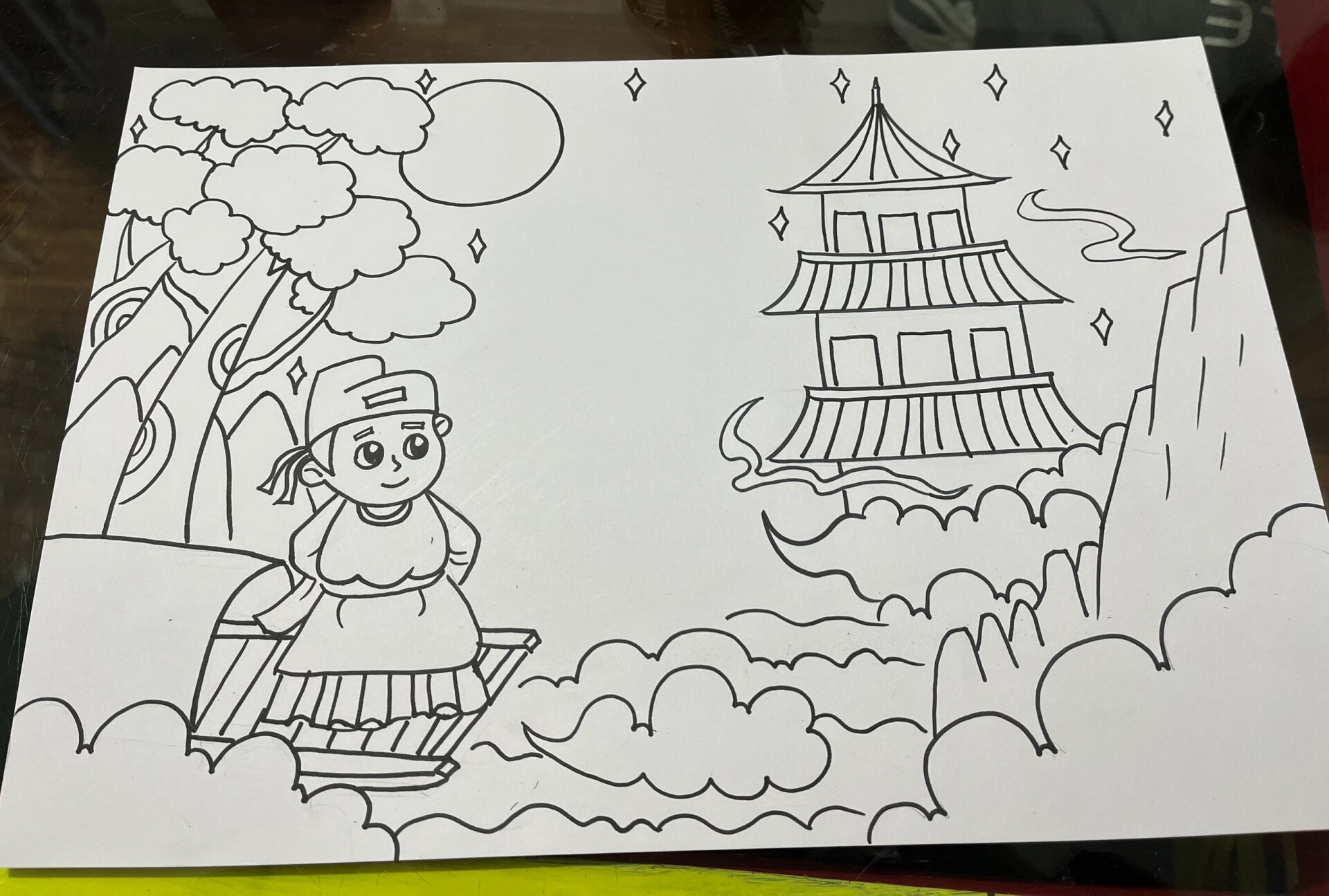 古诗配图《夜宿山寺