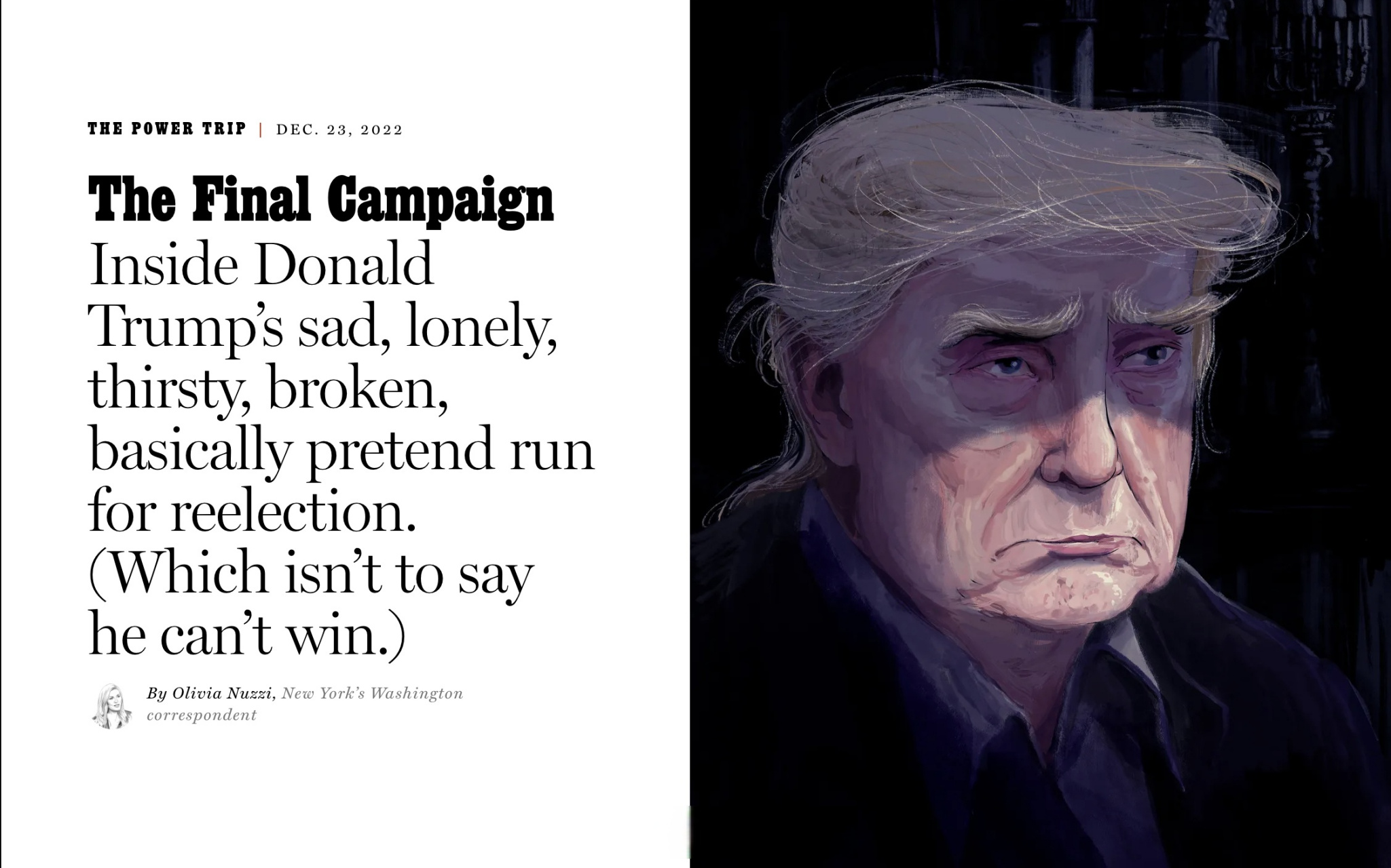 新一期olivia nuzzi的封面文章: "the final campaign.".