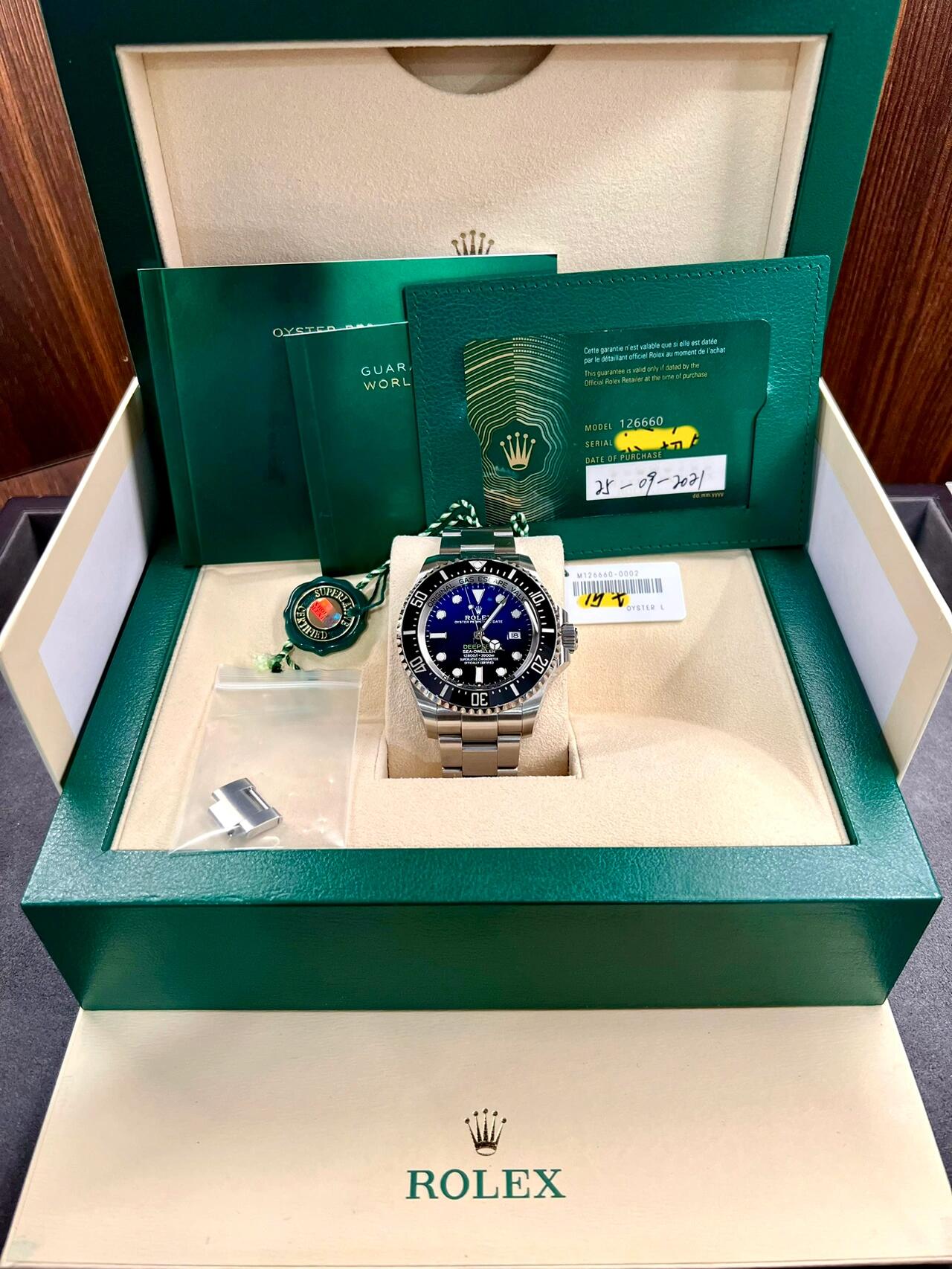 劳力士126660渐变蓝鬼王 2021年9月国行大全套极品成色~ 劳力士126660