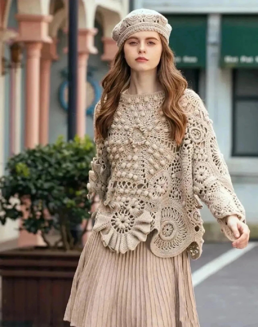 花寇爱尔兰毛衣(钩针图解)  感谢分享图解,太详细了