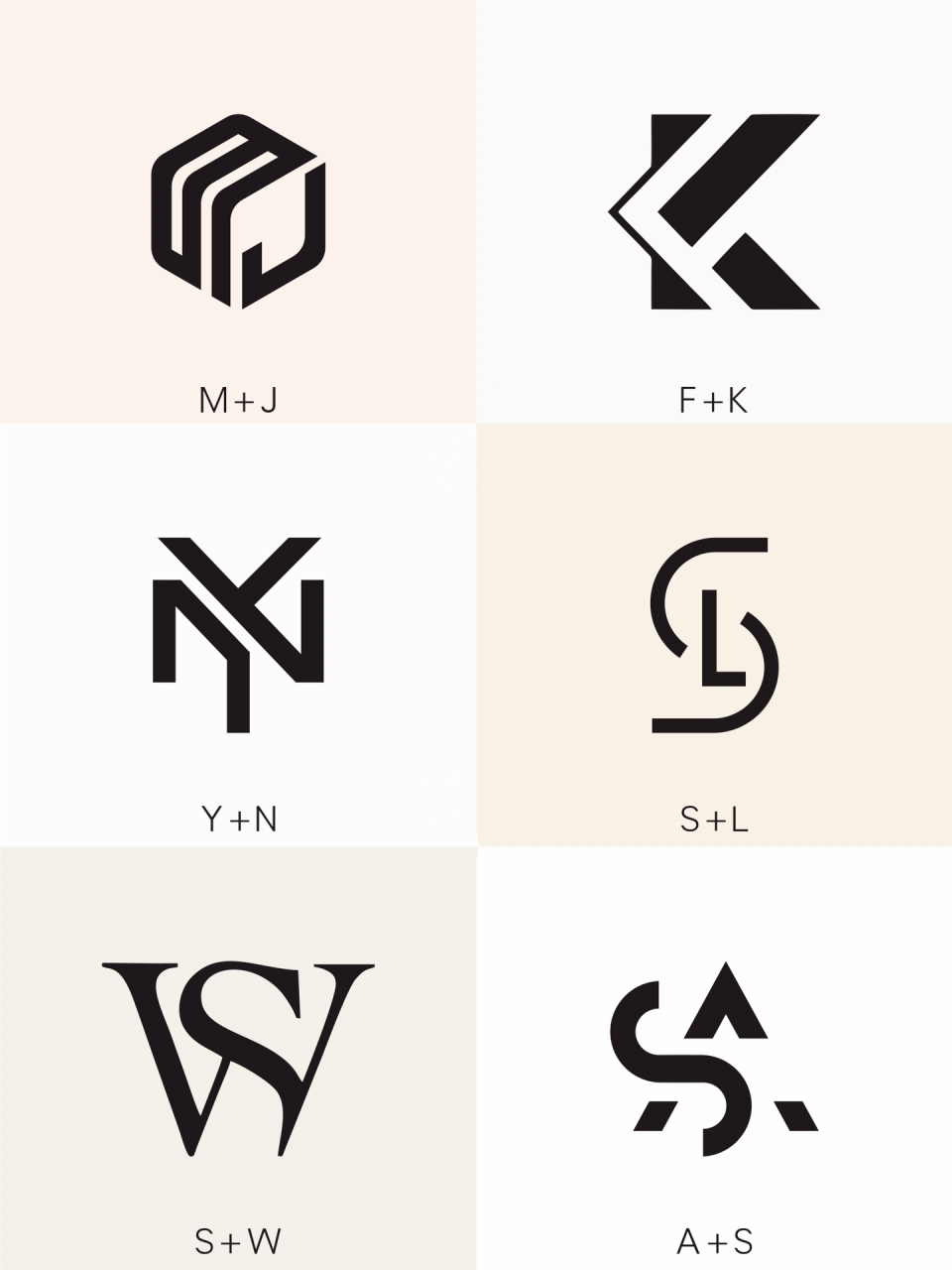 24个字母组合logo设计 字母logo设计灵感来源,不同设计风格呈现不同