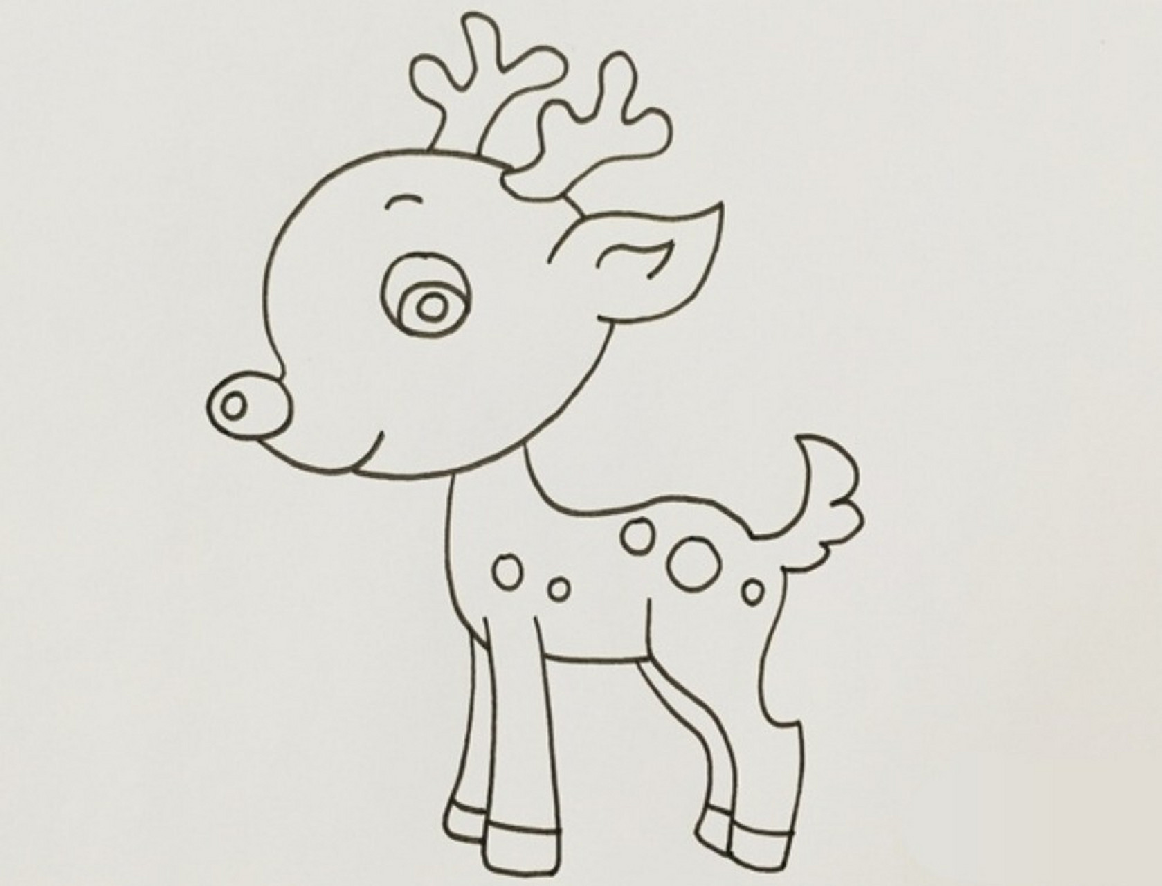 梅花鹿简笔画 头长小树两棵94 树上不能筑窝92 全身花儿朵朵94