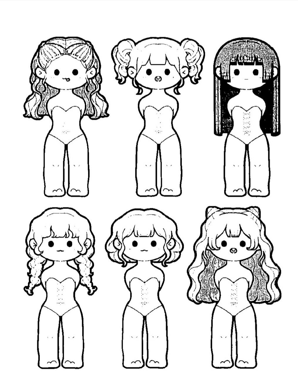 小麻薯人物换装 线稿