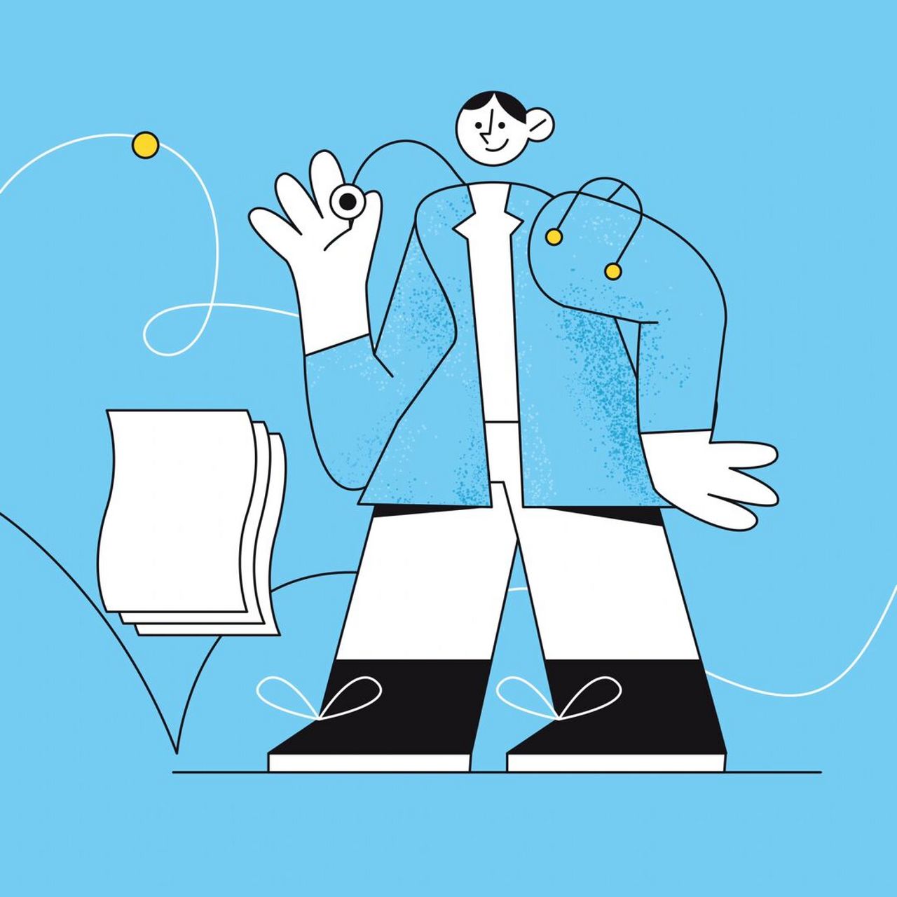 3潮流插画简约涂鸦孟菲斯活力男女人物 302潮流插画简约涂鸦孟菲斯