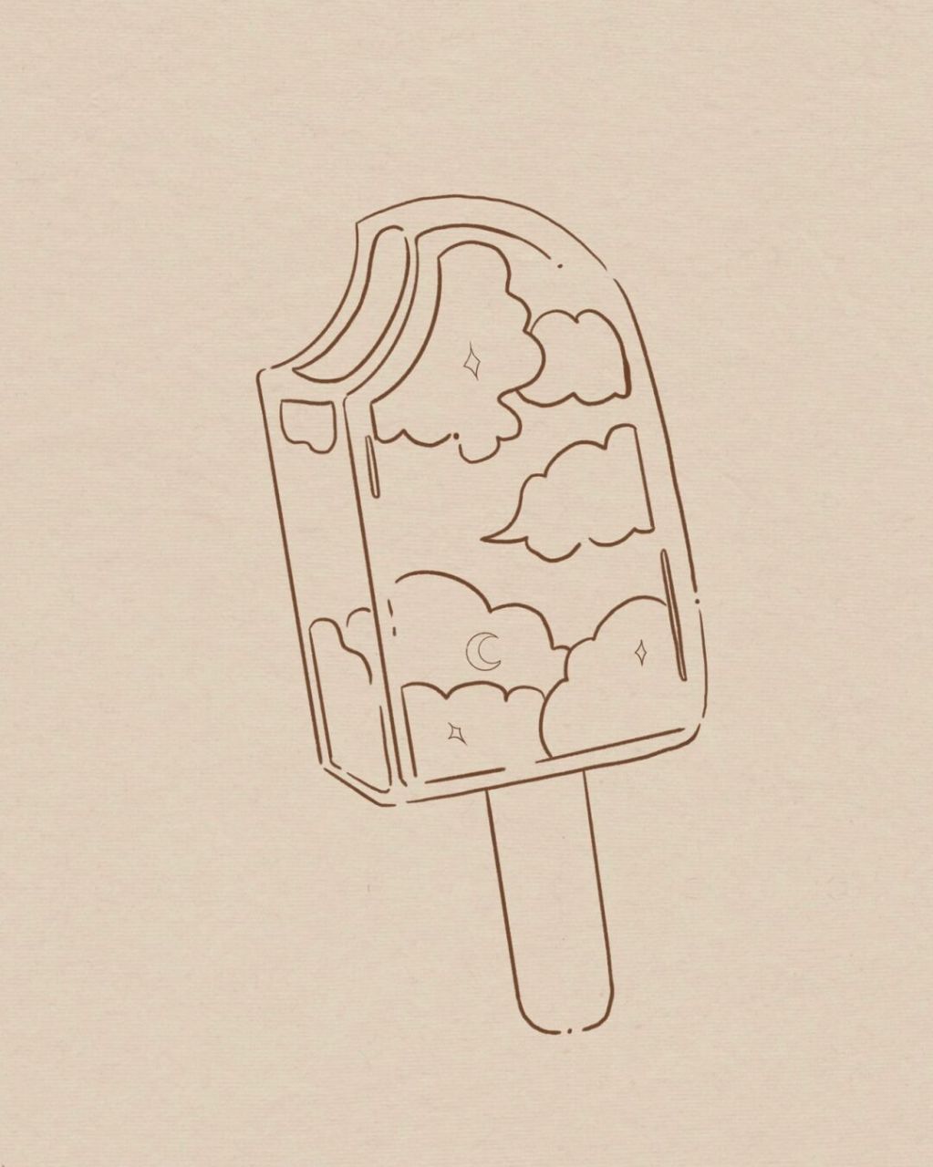 云朵冰棍简笔画|附过程 临摹 #画个简笔画# #简笔画教程# #画画# #简