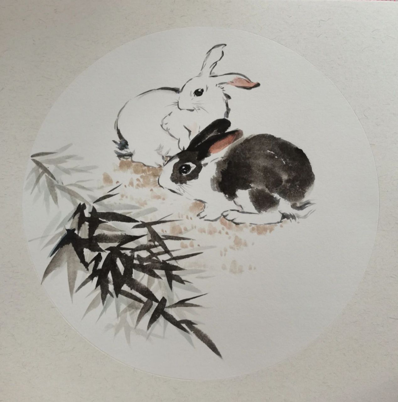 国画兔子 兔年画兔
