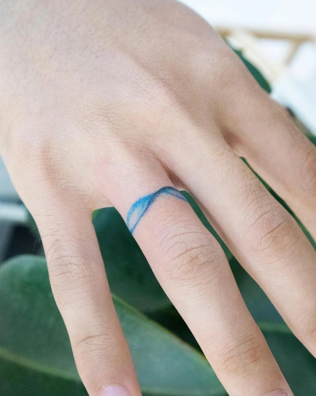 🌊海浪指环纹身 有艺术感的纹身,手指上的纹身,艺术海浪纹身图案