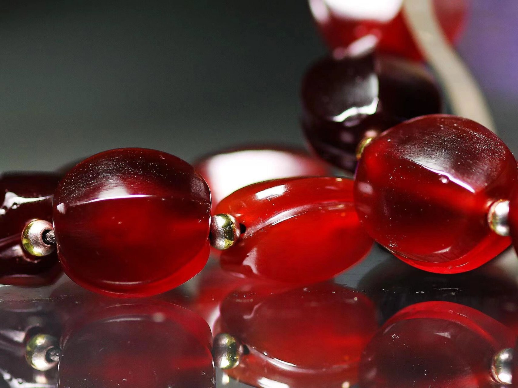 色泽红润玛瑙龟背珠