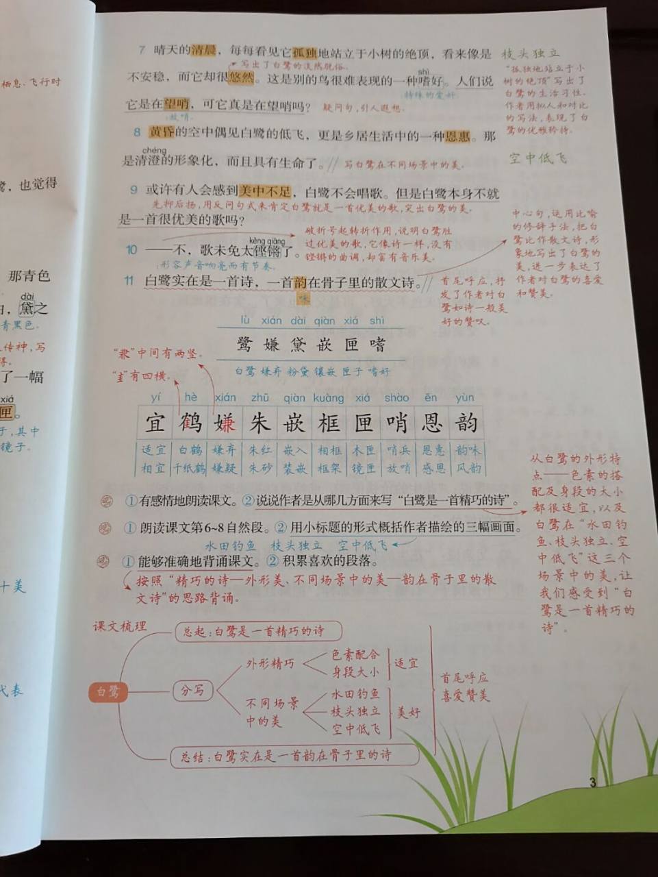 五上语文课堂笔记1《白鹭》 #语文笔记# #小学语文五年级上册笔记