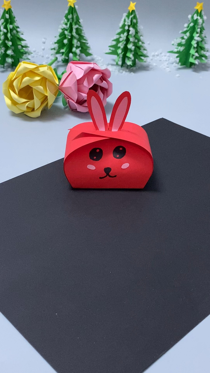 新年手工 可爱的兔子礼盒,简单又好看,和孩子一起来做吧!