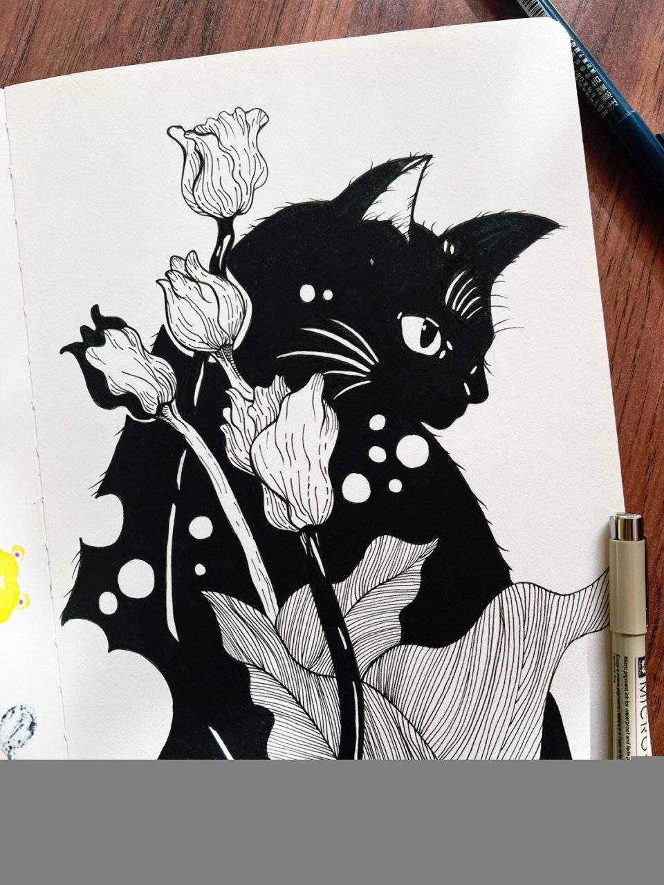 黑白装饰画——猫     -陈