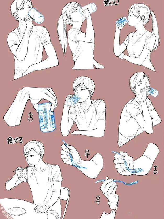 「拿水杯」手势动态参考 日更