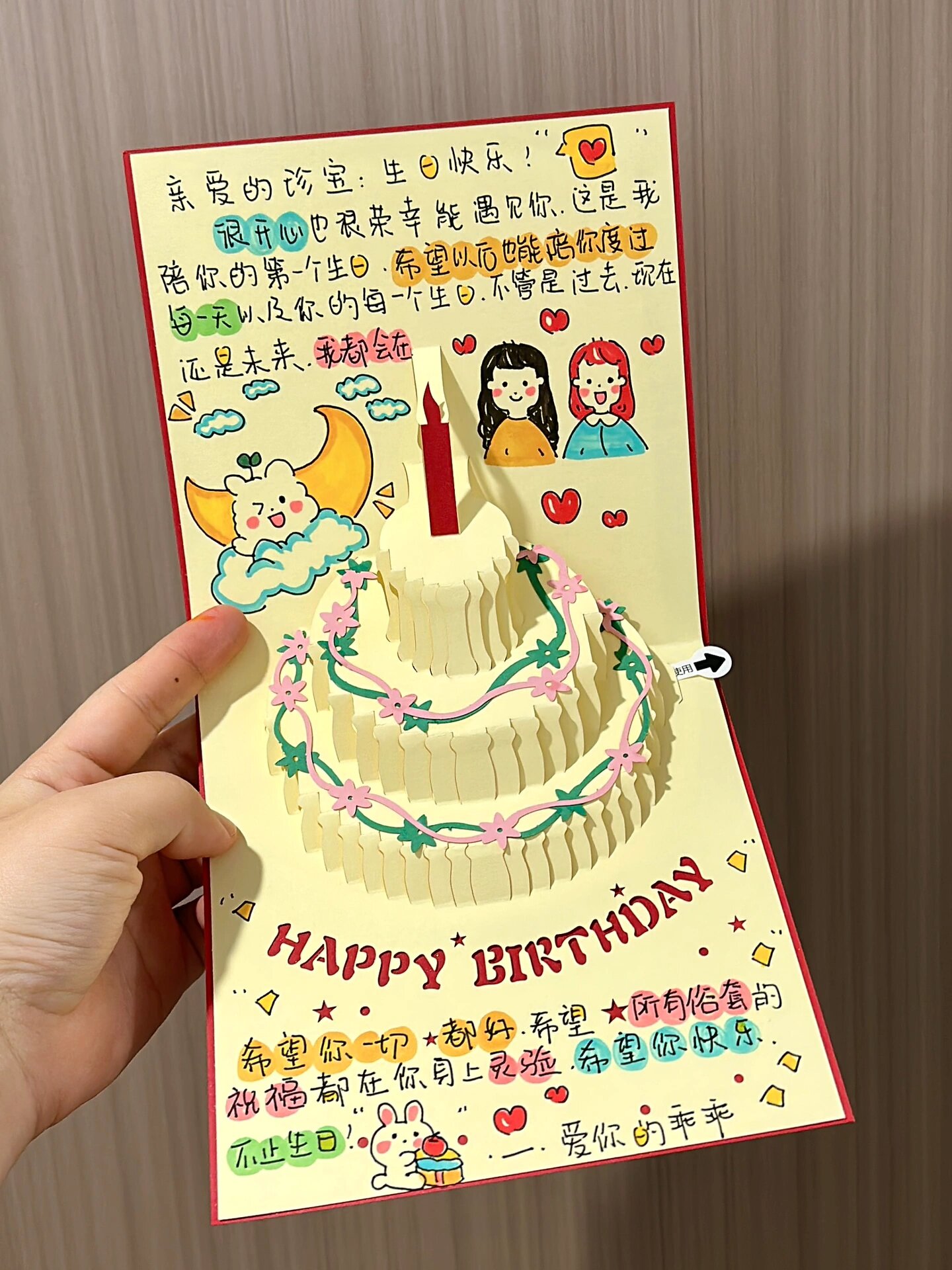 写给闺蜜94给好朋友寄一封立体生日贺卡吧!